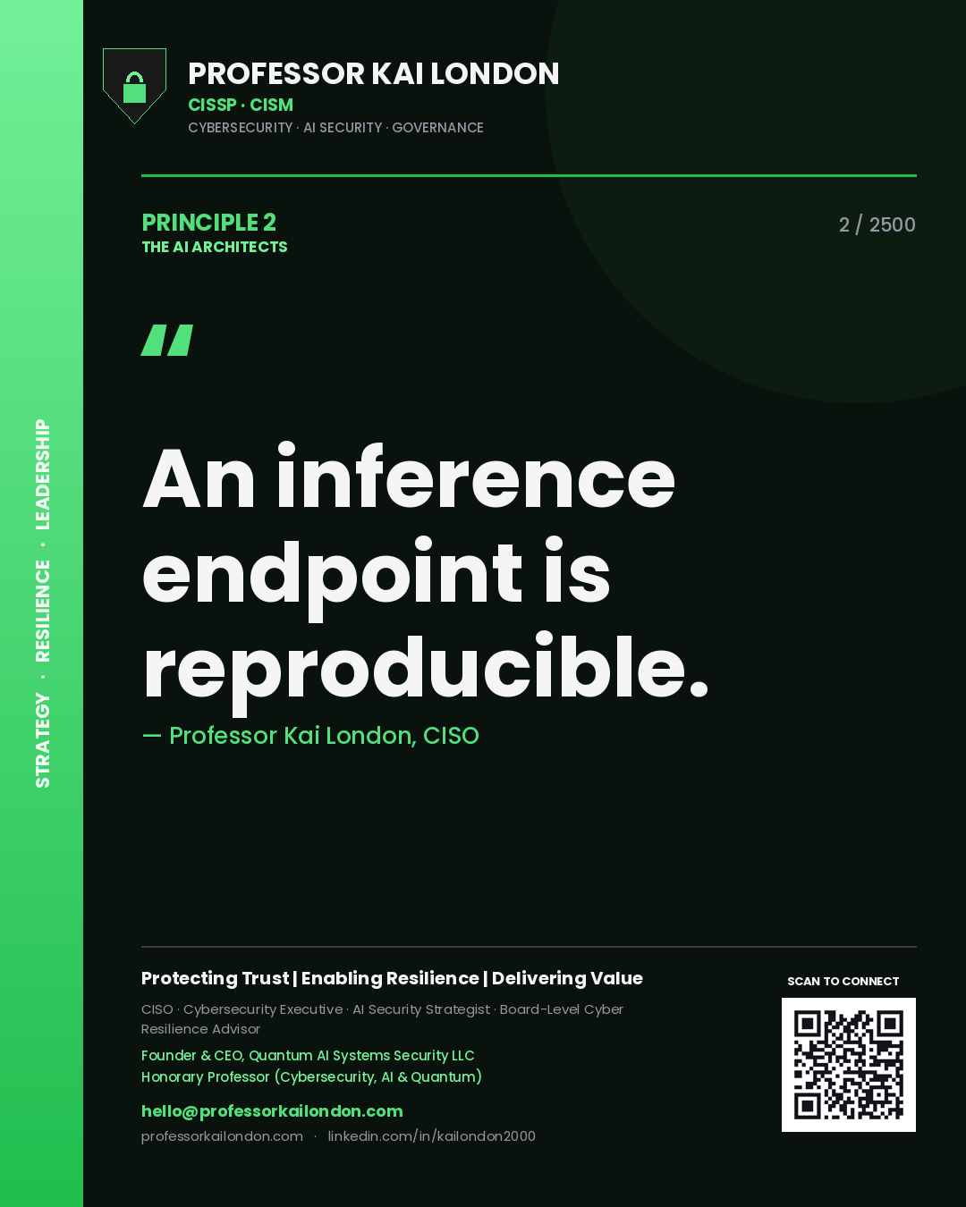 Professor Kai London principle 2: An inference endpoint is reproducible.