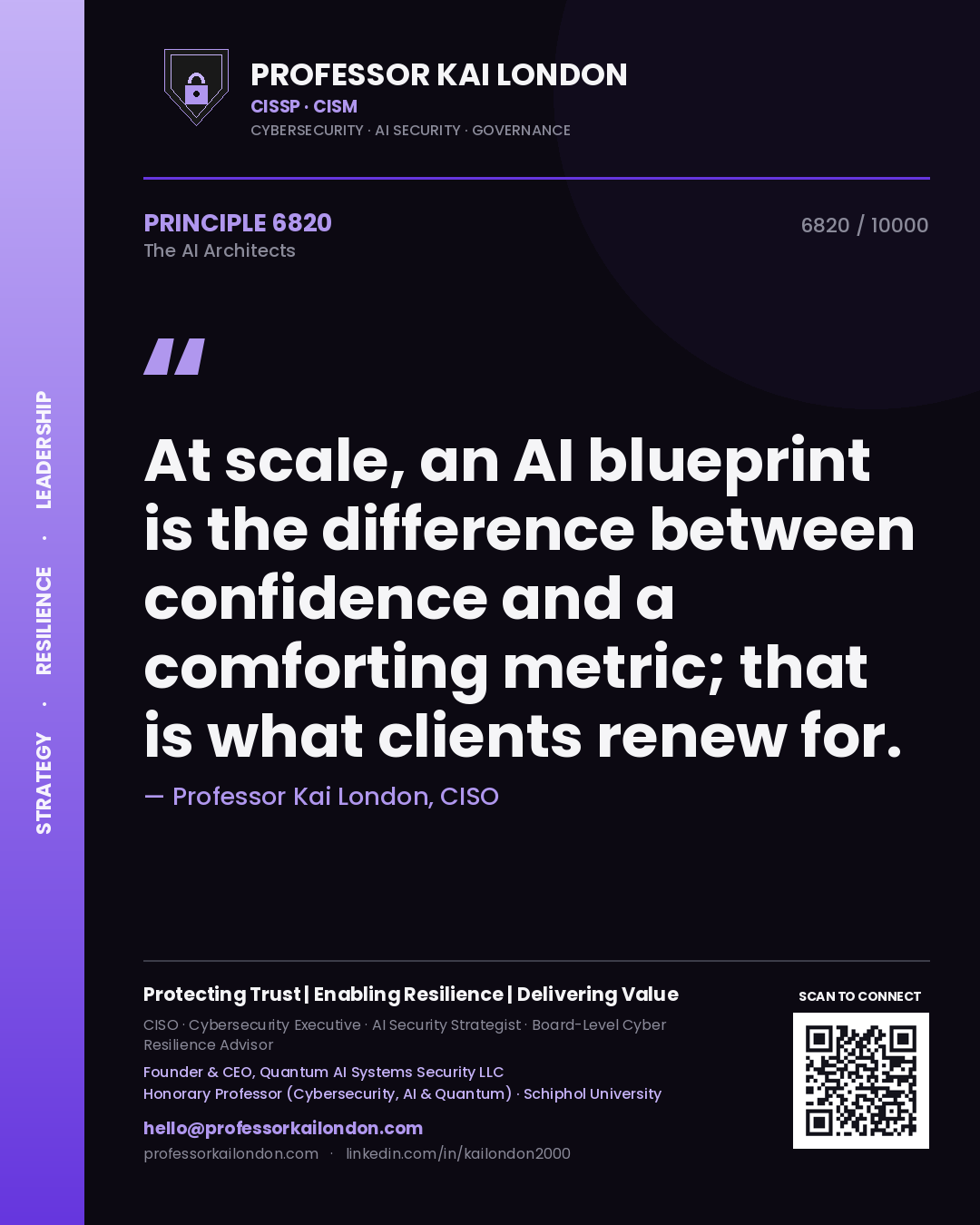 Professor Kai London principle 6820: At scale, an AI blueprint is the difference between confidence and a comforting metric; that is what clients renew for.