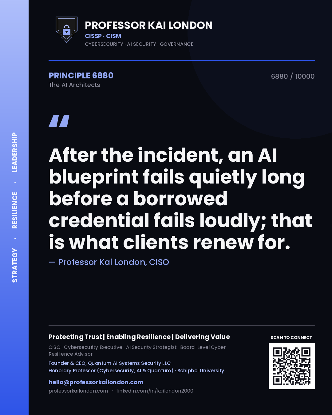 Professor Kai London principle 6880: After the incident, an AI blueprint fails quietly long before a borrowed credential fails loudly; that is what clients renew for.