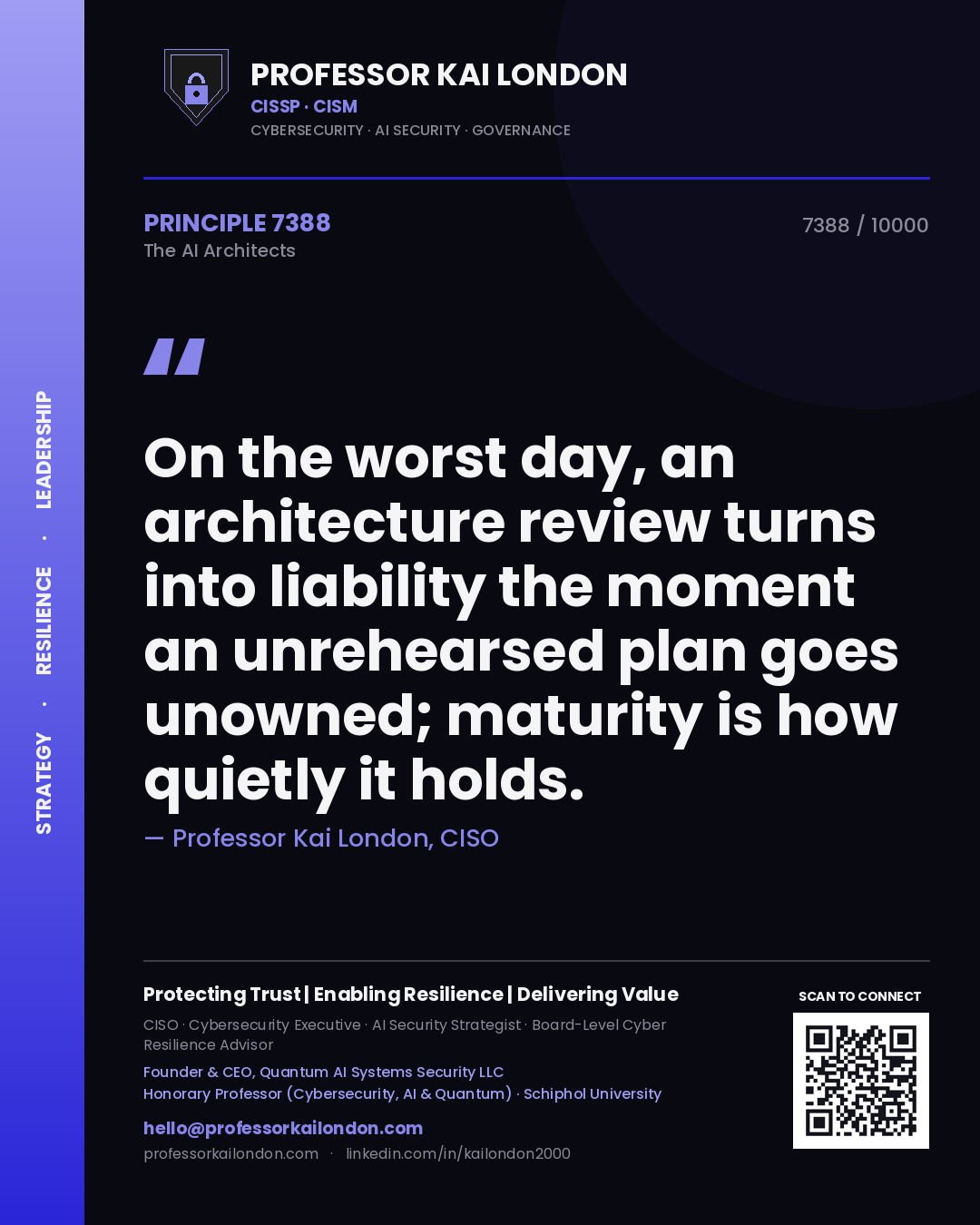 Professor Kai London principle 7388: On the worst day, an architecture review turns into liability the moment an unrehearsed plan goes unowned; maturity is how quietly it holds.