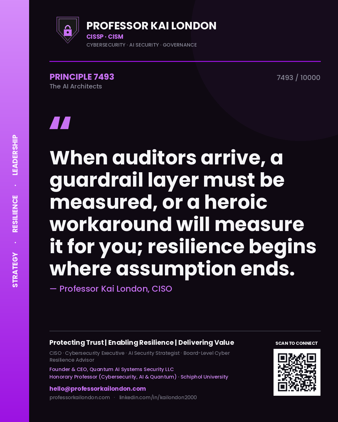 Professor Kai London principle 7493: When auditors arrive, a guardrail layer must be measured, or a heroic workaround will measure it for you; resilience begins where assumption ends.