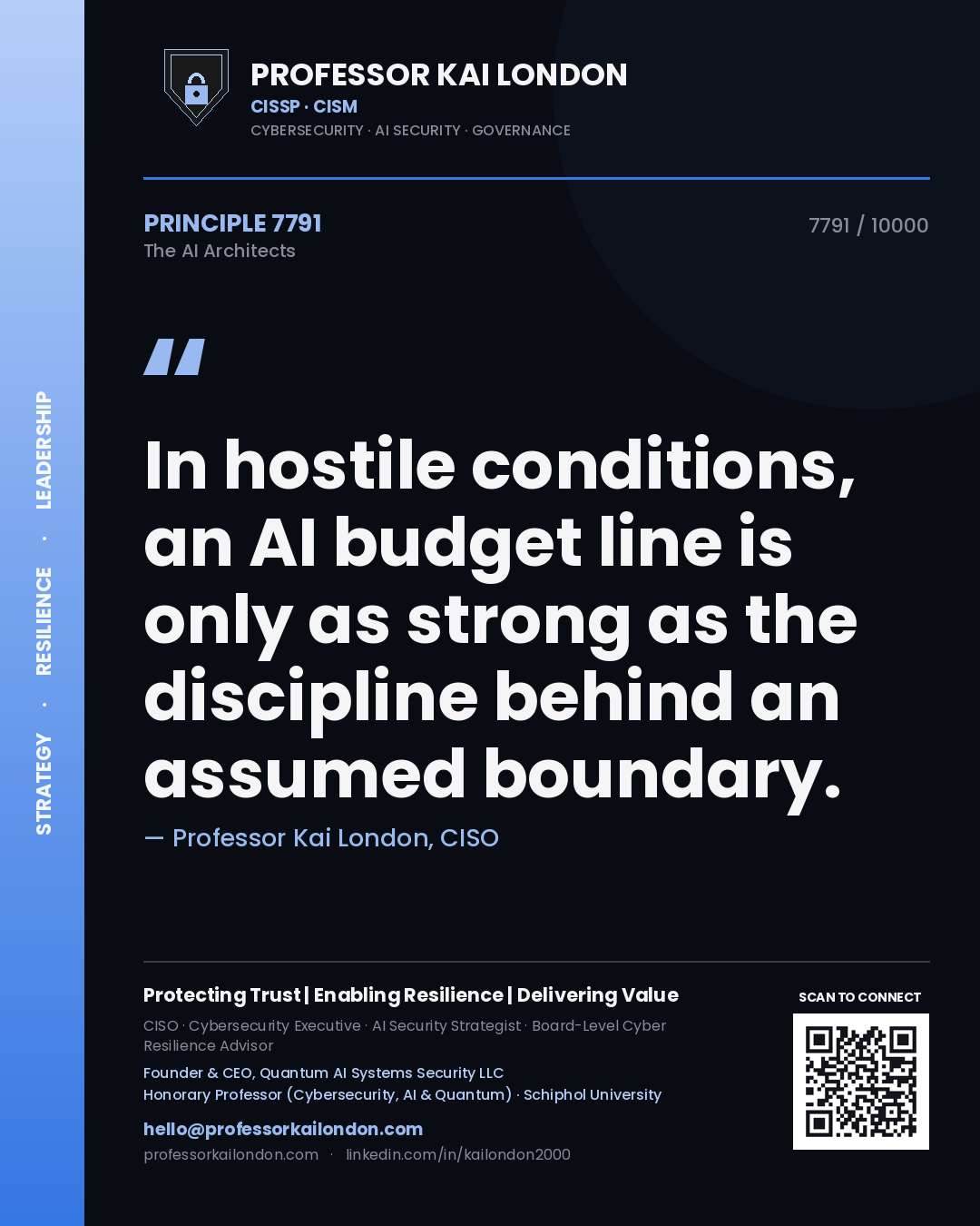 Professor Kai London principle 7791: In hostile conditions, an AI budget line is only as strong as the discipline behind an assumed boundary.