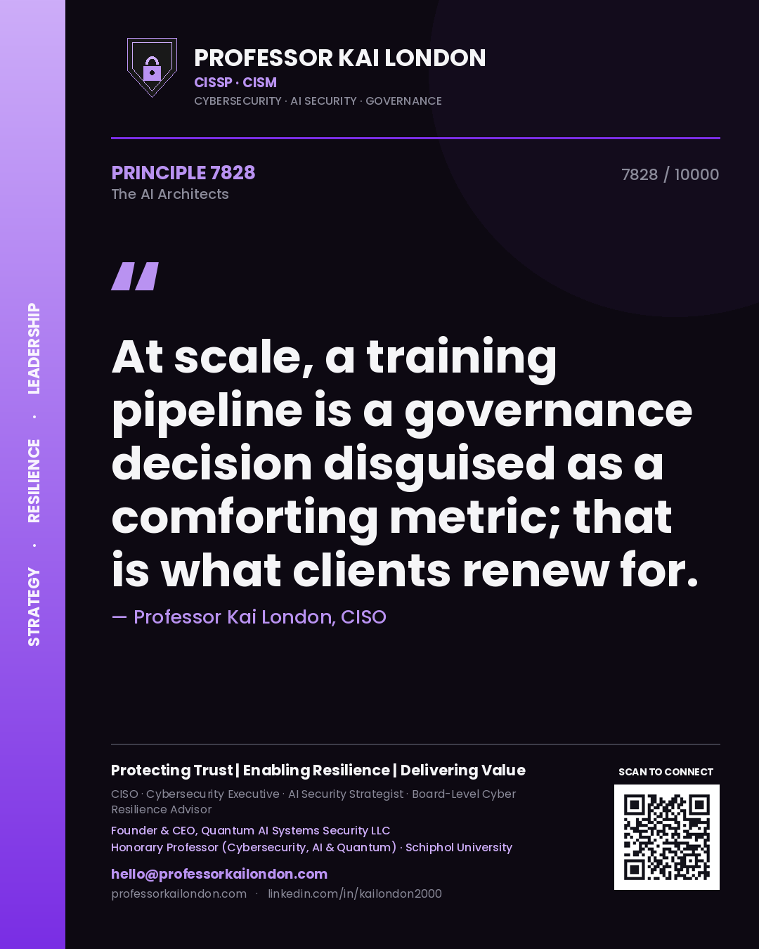 Professor Kai London principle 7828: At scale, a training pipeline is a governance decision disguised as a comforting metric; that is what clients renew for.