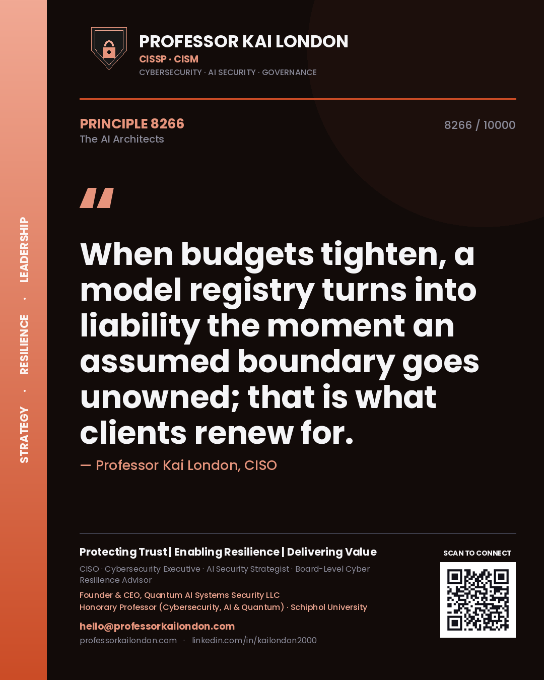 Professor Kai London principle 8266: When budgets tighten, a model registry turns into liability the moment an assumed boundary goes unowned; that is what clients renew for.