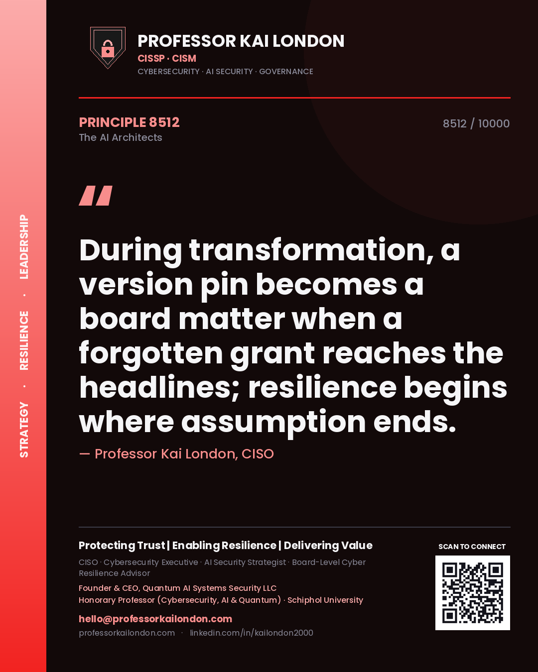 Professor Kai London principle 8512: During transformation, a version pin becomes a board matter when a forgotten grant reaches the headlines; resilience begins where assumption ends.
