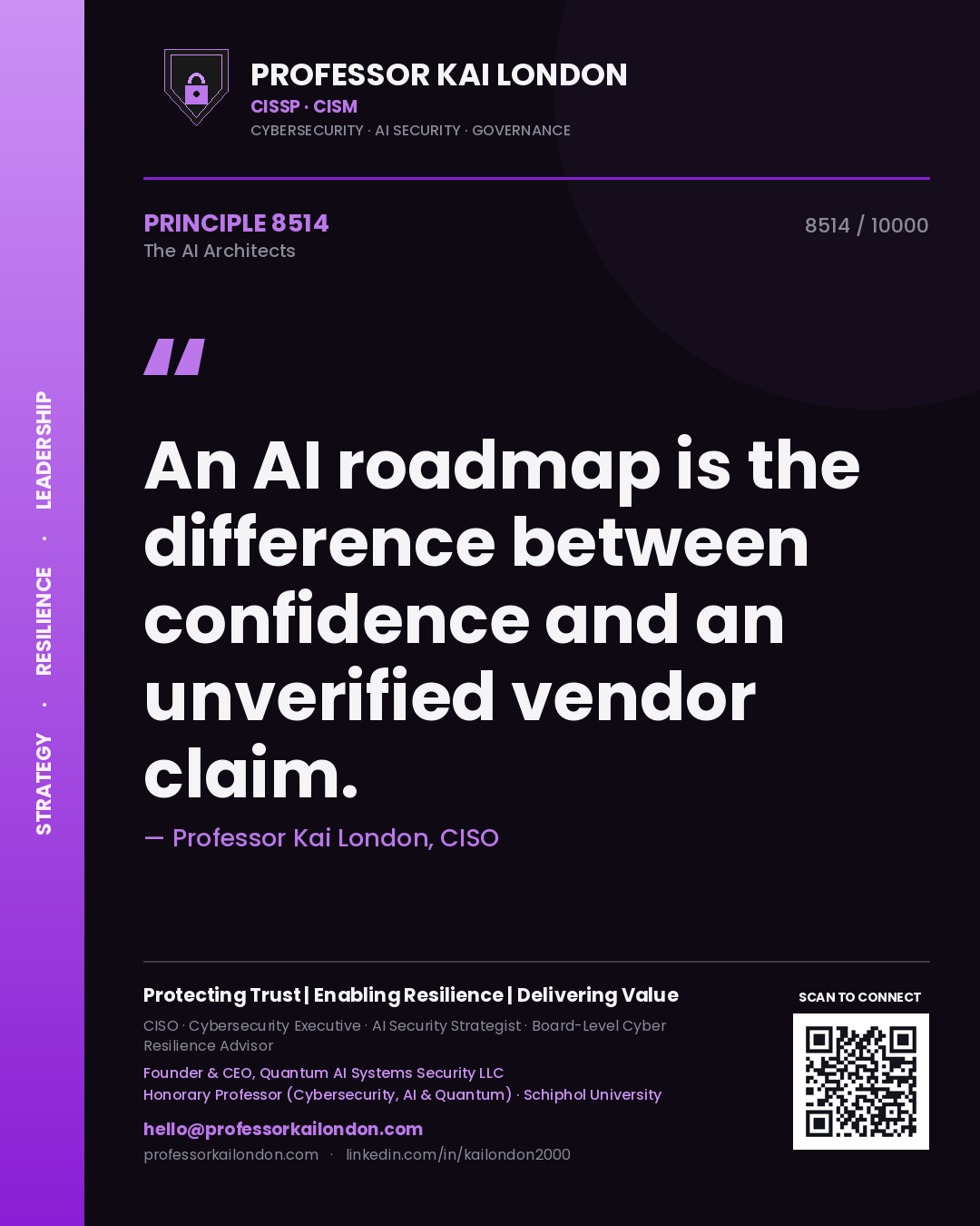 Professor Kai London principle 8514: An AI roadmap is the difference between confidence and an unverified vendor claim.