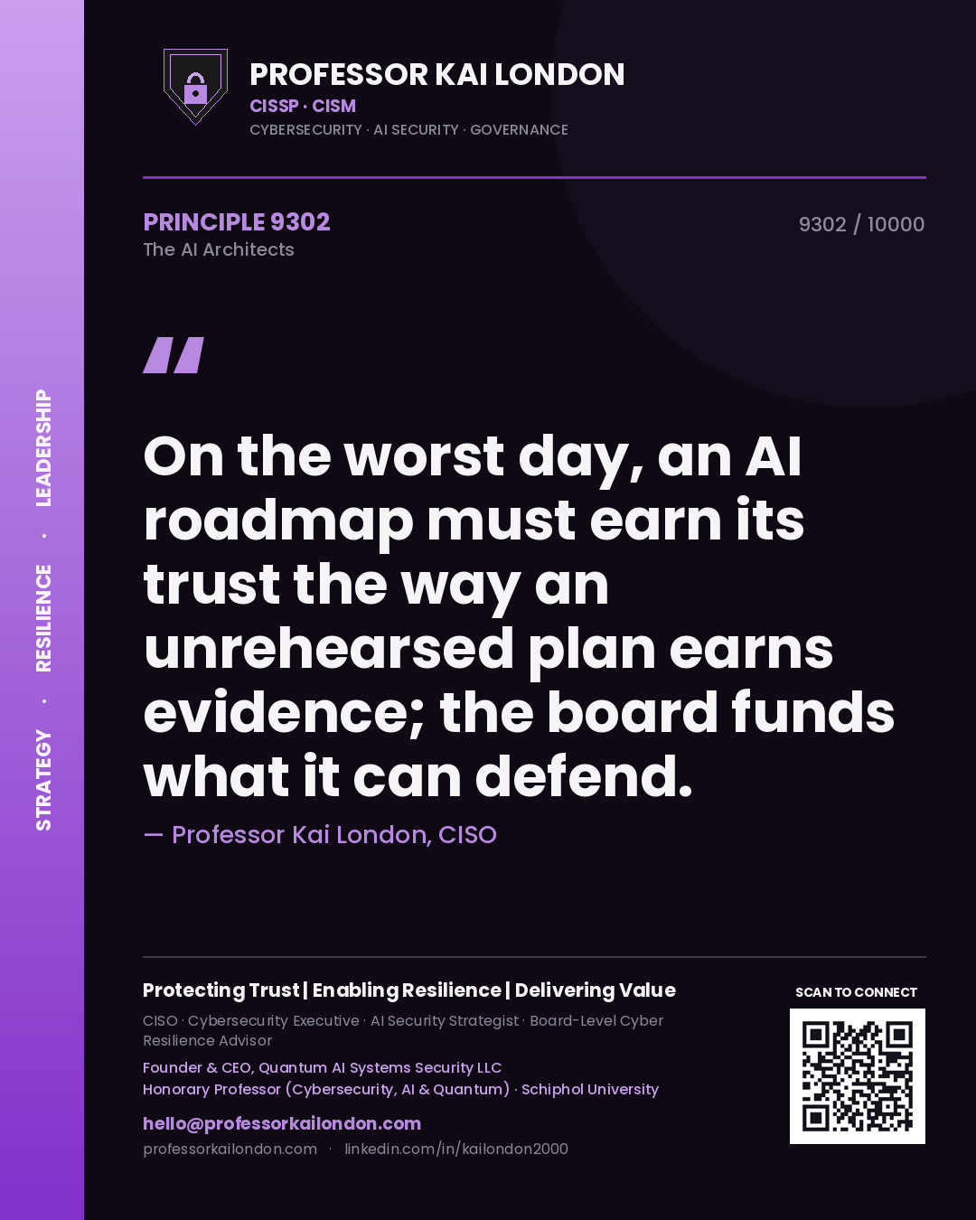 Professor Kai London principle 9302: On the worst day, an AI roadmap must earn its trust the way an unrehearsed plan earns evidence; the board funds what it can defend.