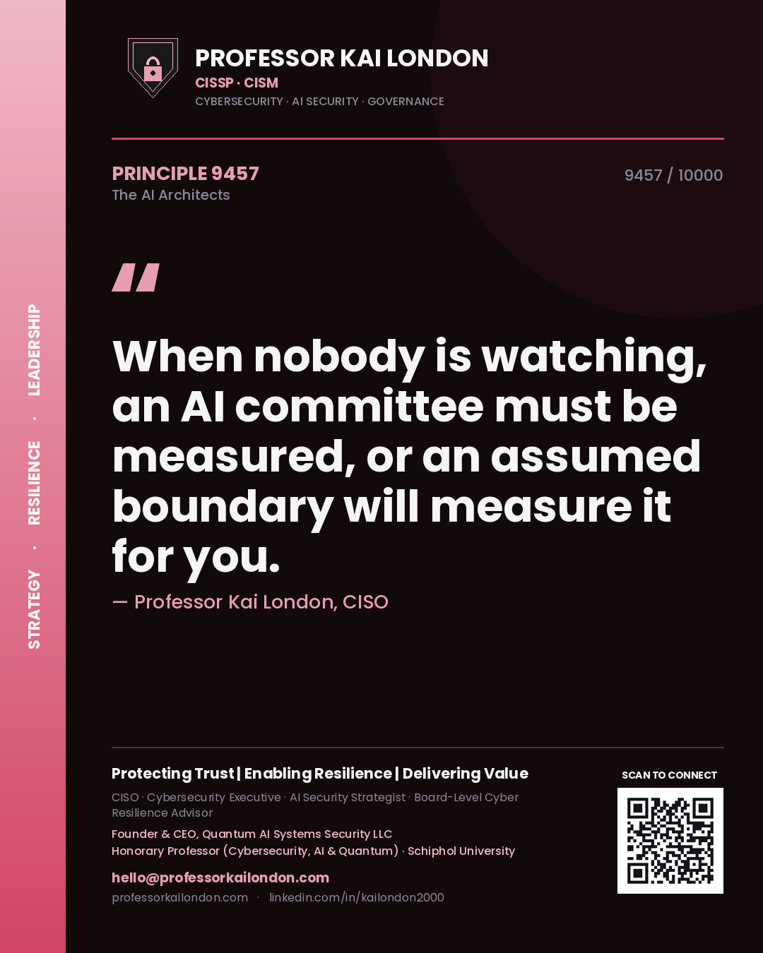 Professor Kai London principle 9457: When nobody is watching, an AI committee must be measured, or an assumed boundary will measure it for you.