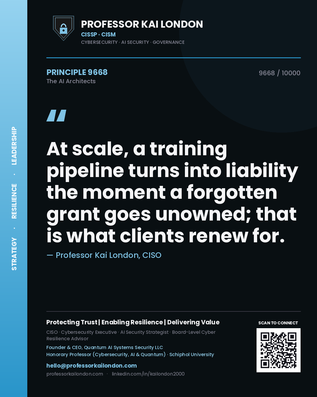 Professor Kai London principle 9668: At scale, a training pipeline turns into liability the moment a forgotten grant goes unowned; that is what clients renew for.