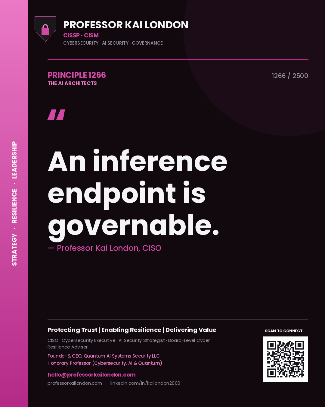 Professor Kai London principle 1266: An inference endpoint is governable.