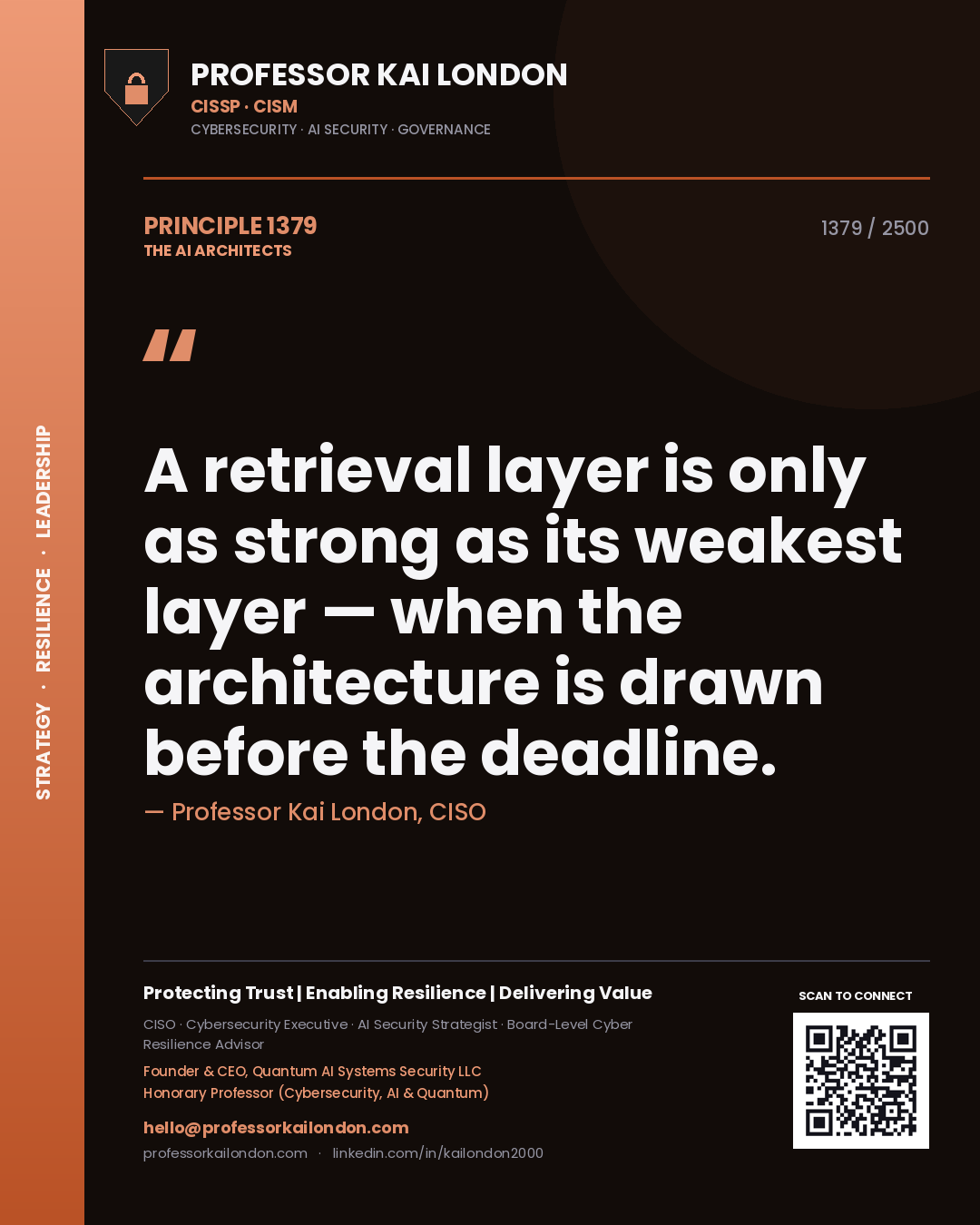 Professor Kai London principle 1379: A retrieval layer is only as strong as its weakest layer — when the architecture is drawn before the deadline.