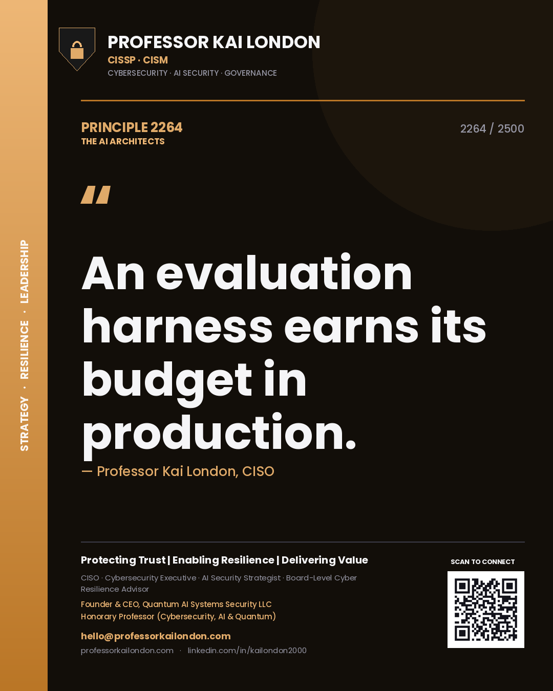 Professor Kai London principle 2264: An evaluation harness earns its budget in production.