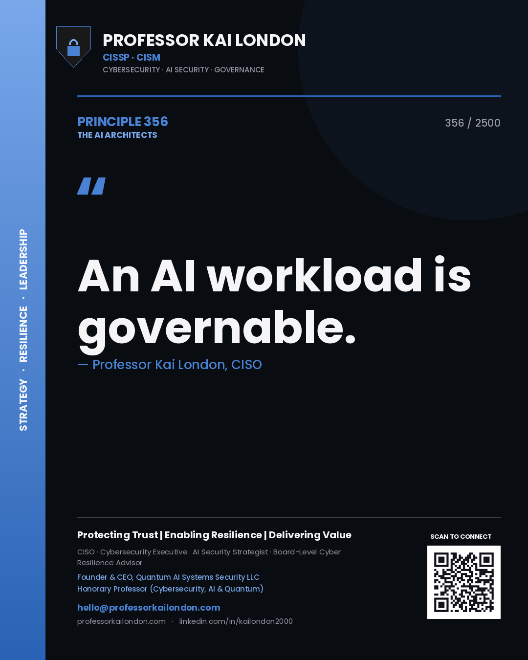 Professor Kai London principle 356: An AI workload is governable.