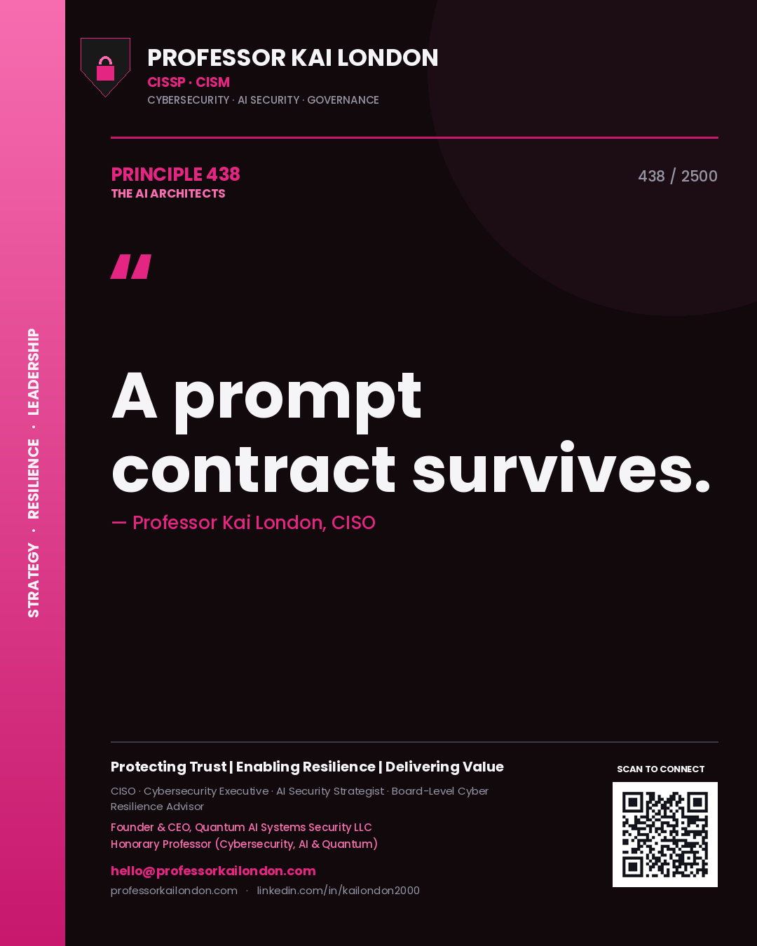 Professor Kai London principle 438: A prompt contract survives.