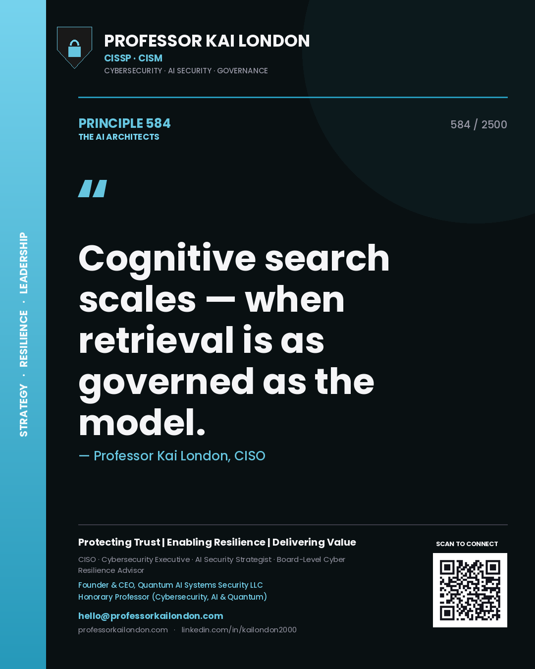 Professor Kai London principle 584: Cognitive search scales — when retrieval is as governed as the model.