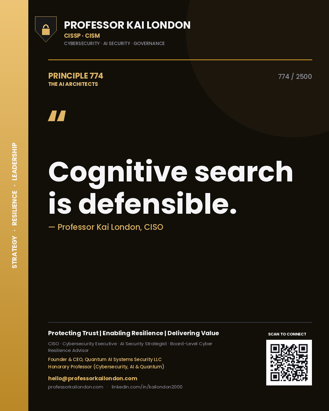 Professor Kai London principle 774: Cognitive search is defensible.