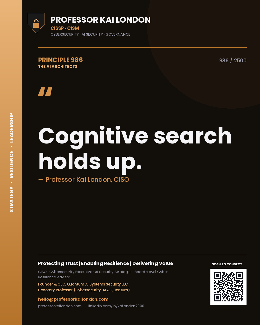 Professor Kai London principle 986: Cognitive search holds up.