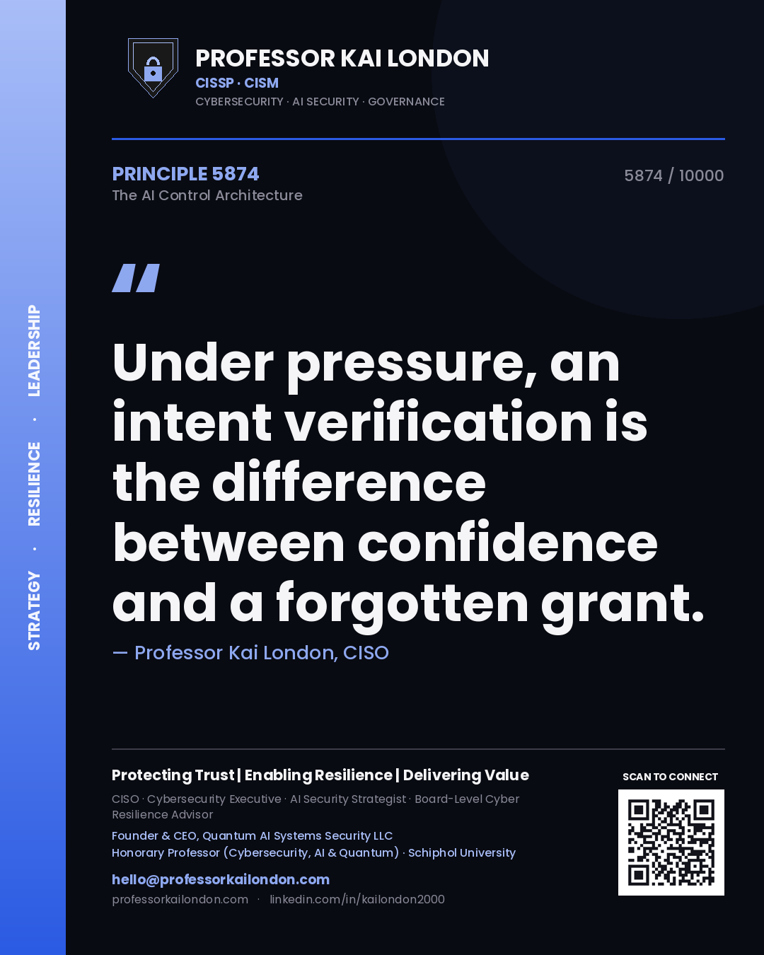 Professor Kai London principle 5874: Under pressure, an intent verification is the difference between confidence and a forgotten grant.