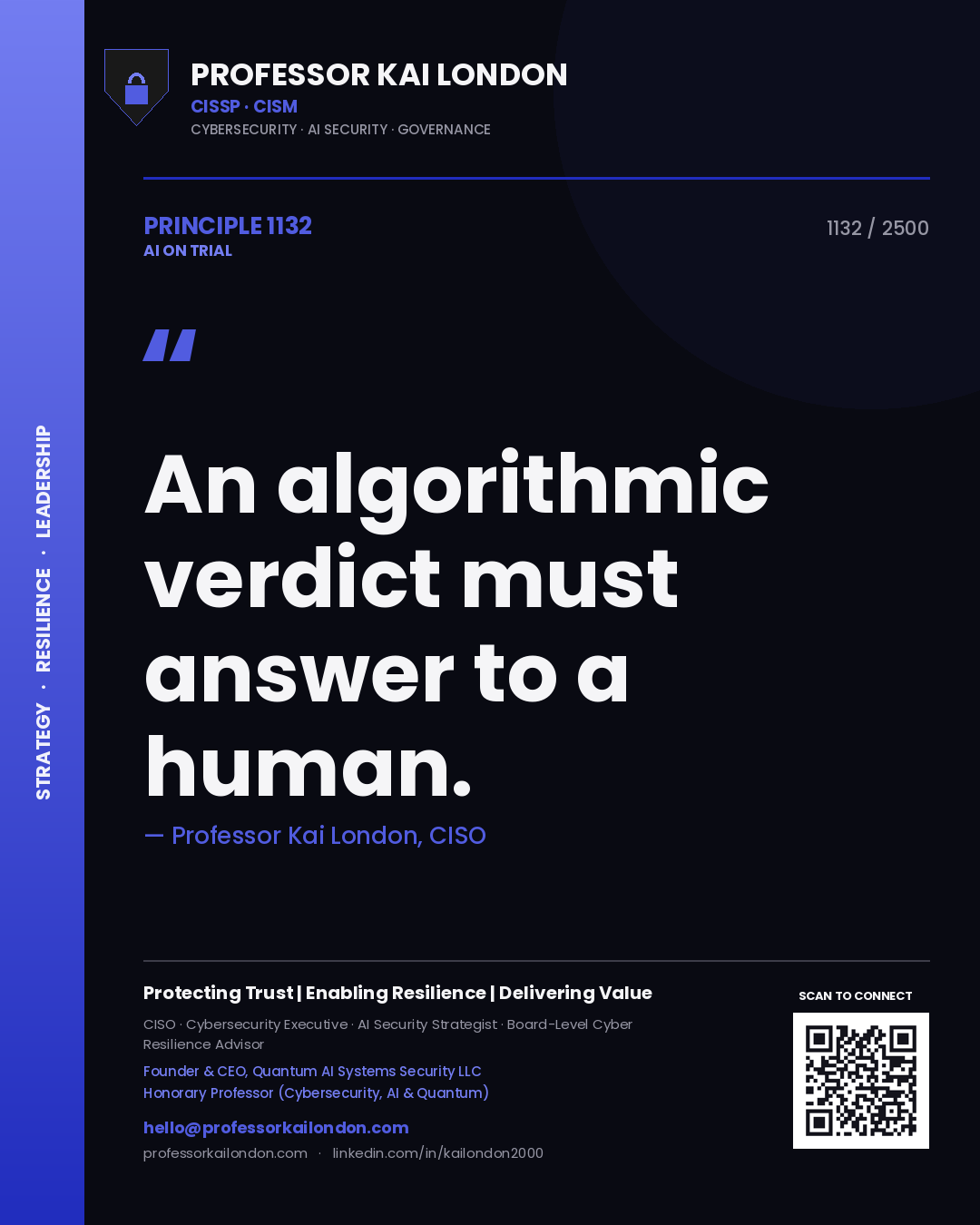 Professor Kai London principle 1132: An algorithmic verdict must answer to a human.