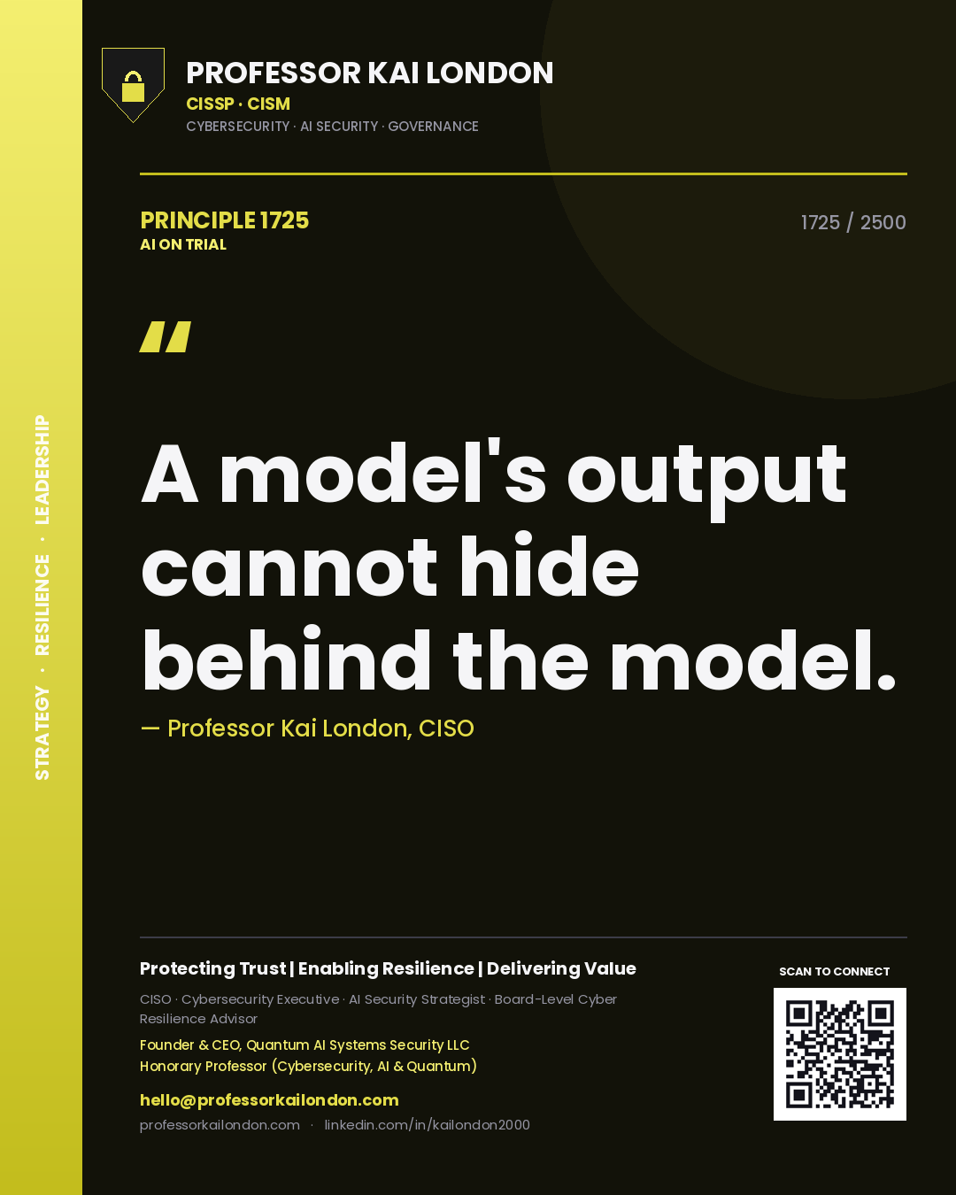 Professor Kai London principle 1725: A model's output cannot hide behind the model.