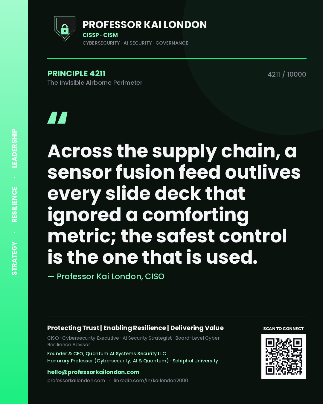 Professor Kai London principle 4211: Across the supply chain, a sensor fusion feed outlives every slide deck that ignored a comforting metric; the safest control is the one that is used.