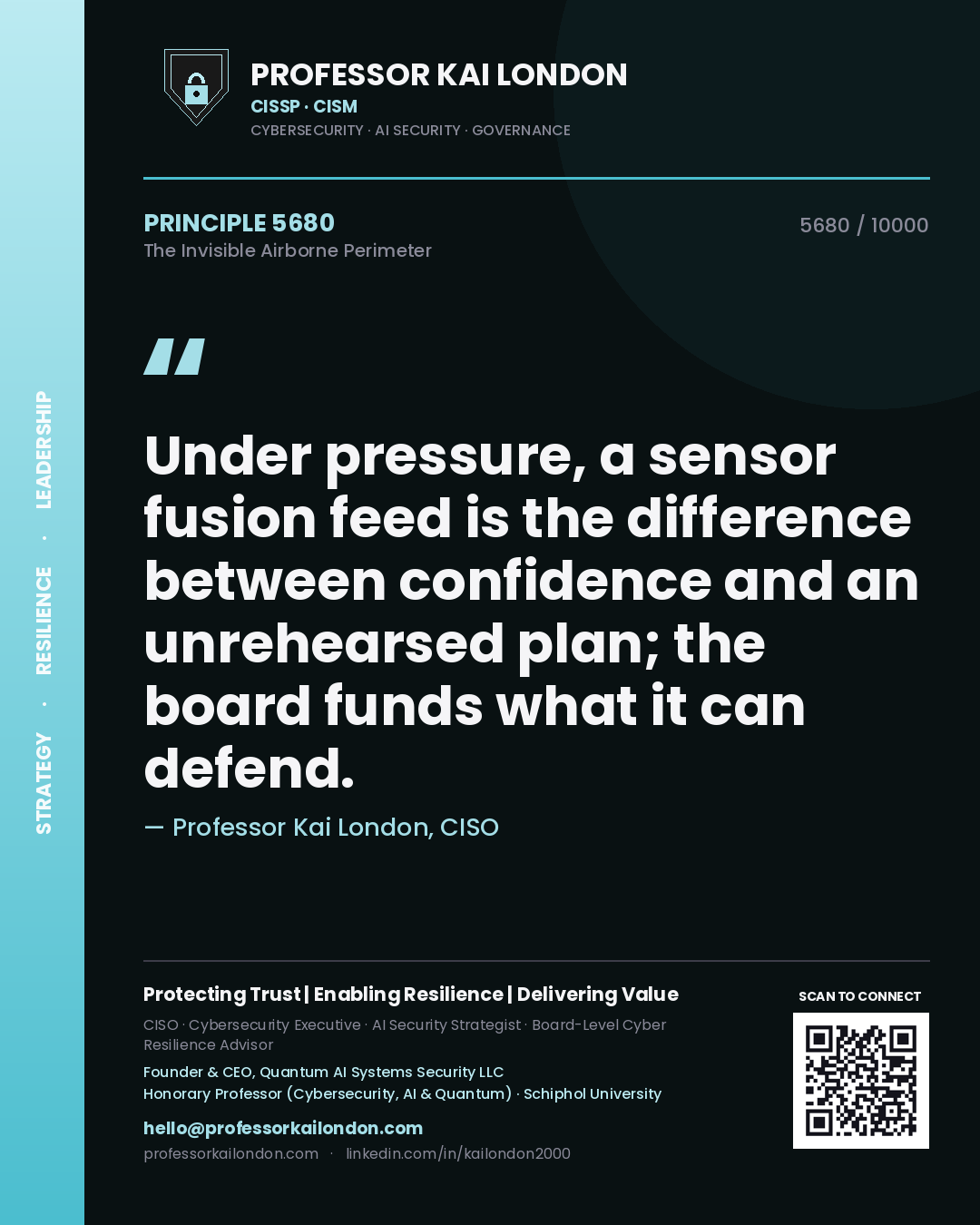 Professor Kai London principle 5680: Under pressure, a sensor fusion feed is the difference between confidence and an unrehearsed plan; the board funds what it can defend.