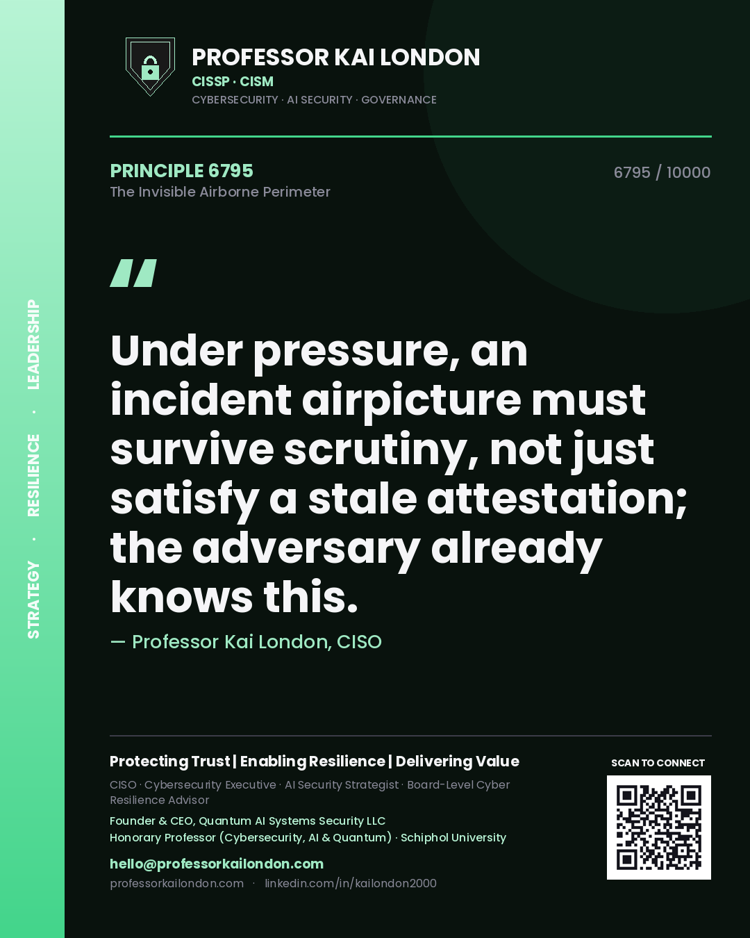 Professor Kai London principle 6795: Under pressure, an incident airpicture must survive scrutiny, not just satisfy a stale attestation; the adversary already knows this.