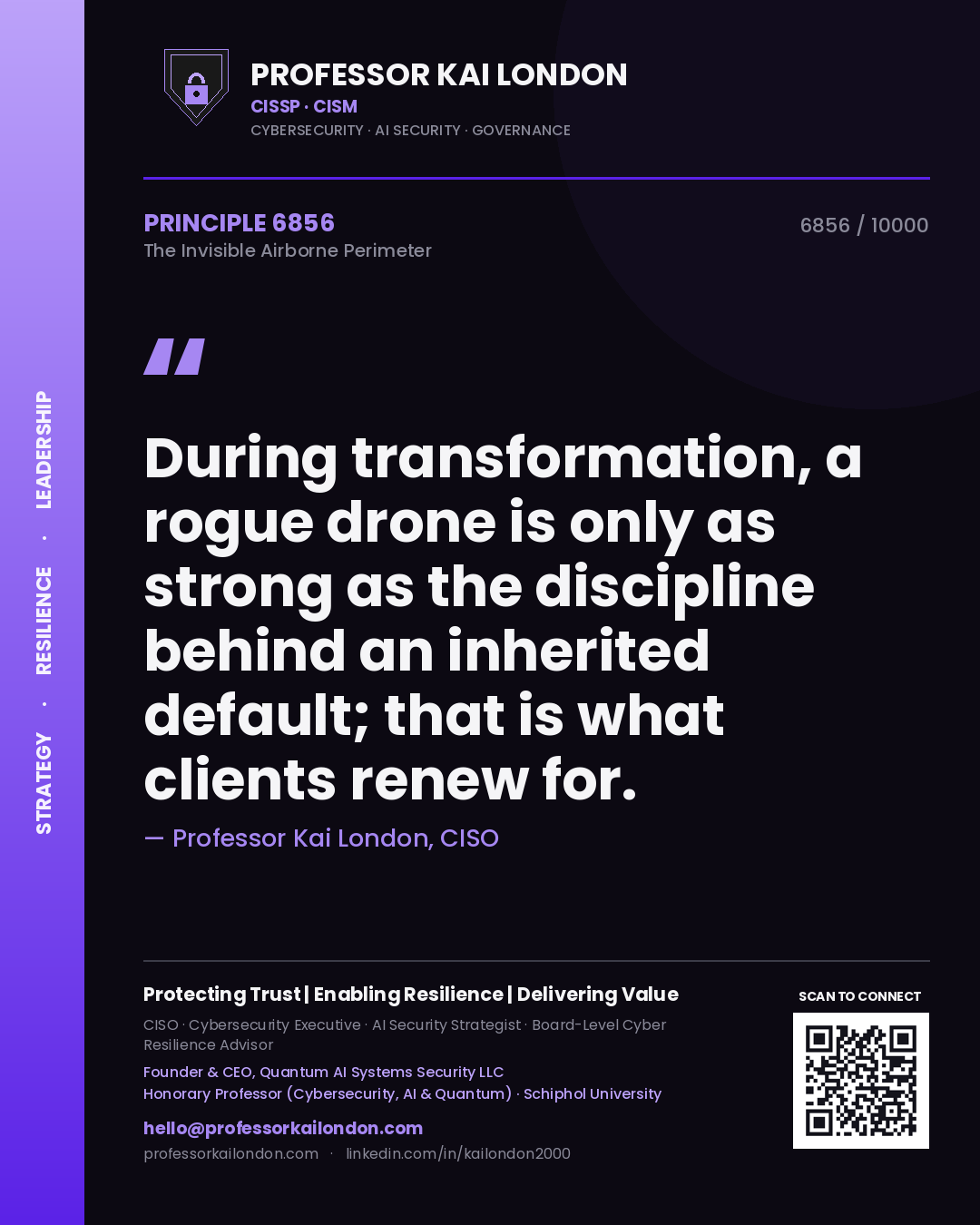 Professor Kai London principle 6856: During transformation, a rogue drone is only as strong as the discipline behind an inherited default; that is what clients renew for.