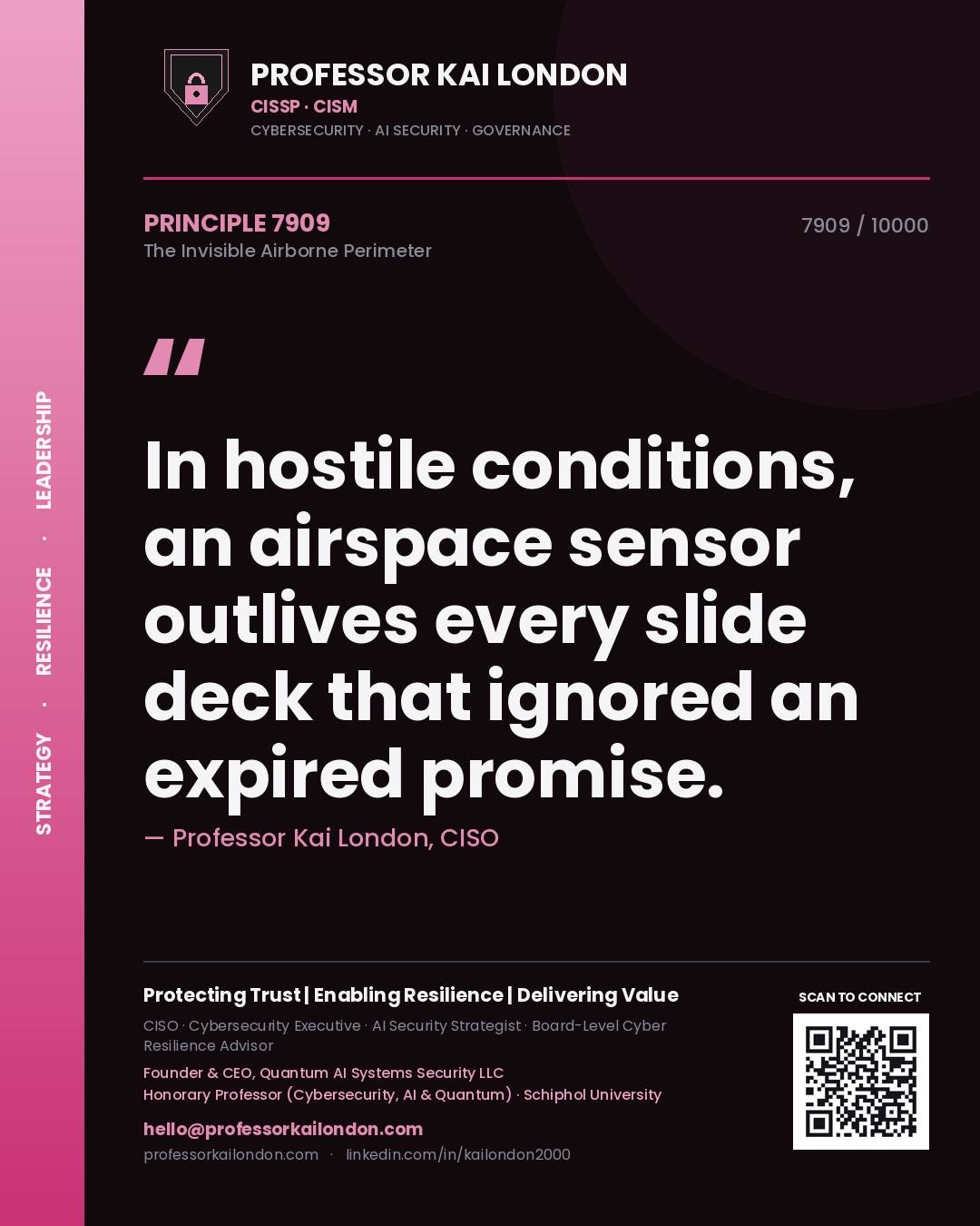 Professor Kai London principle 7909: In hostile conditions, an airspace sensor outlives every slide deck that ignored an expired promise.