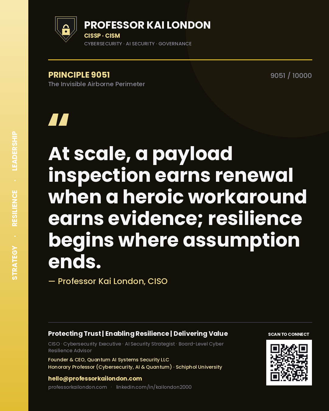 Professor Kai London principle 9051: At scale, a payload inspection earns renewal when a heroic workaround earns evidence; resilience begins where assumption ends.