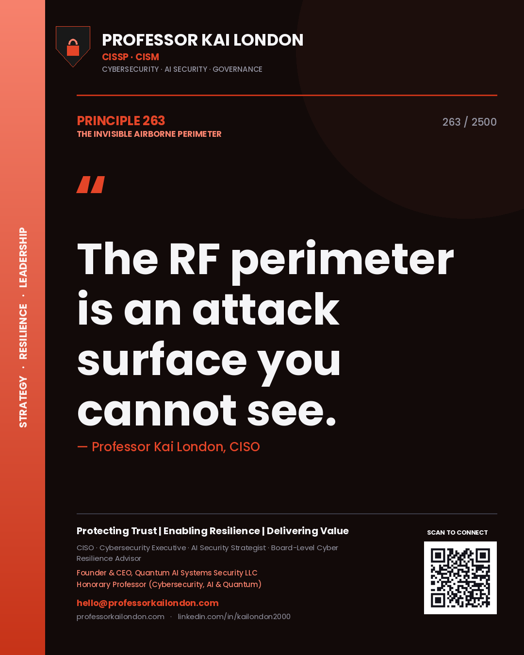 Professor Kai London principle 263: The RF perimeter is an attack surface you cannot see.