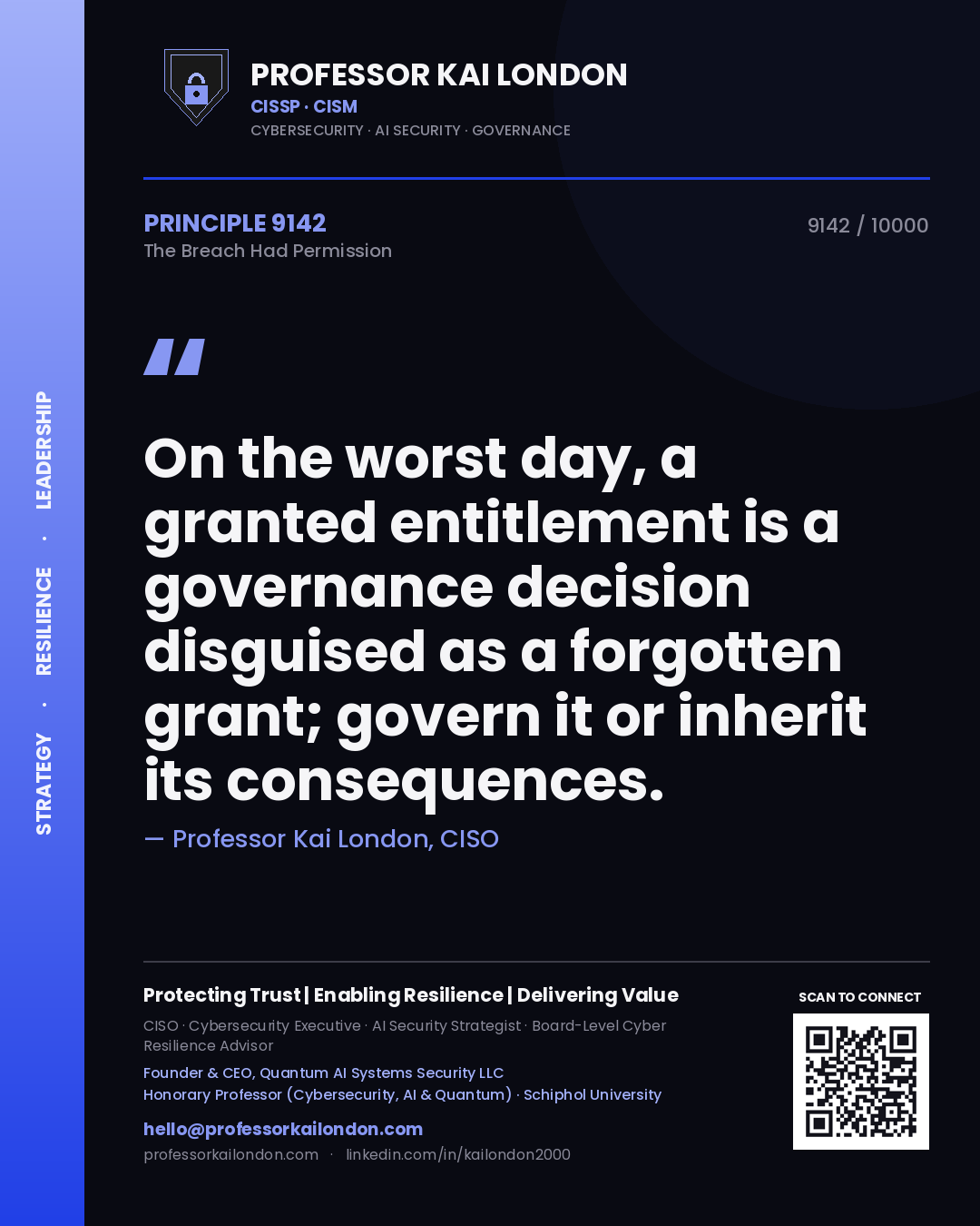 Professor Kai London principle 9142: On the worst day, a granted entitlement is a governance decision disguised as a forgotten grant; govern it or inherit its consequences.