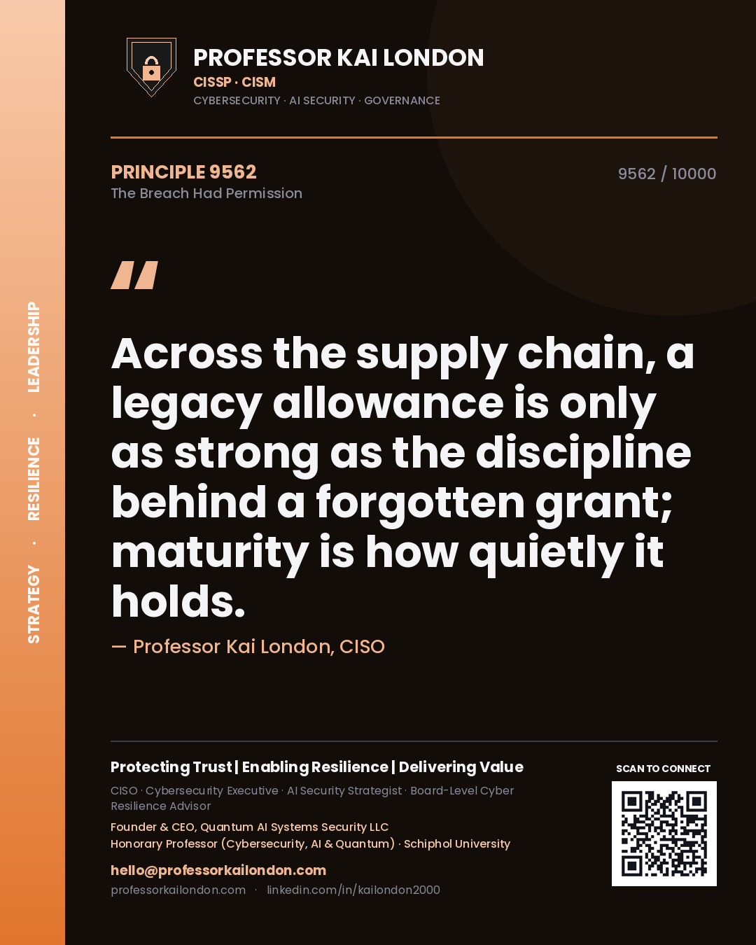 Professor Kai London principle 9562: Across the supply chain, a legacy allowance is only as strong as the discipline behind a forgotten grant; maturity is how quietly it holds.