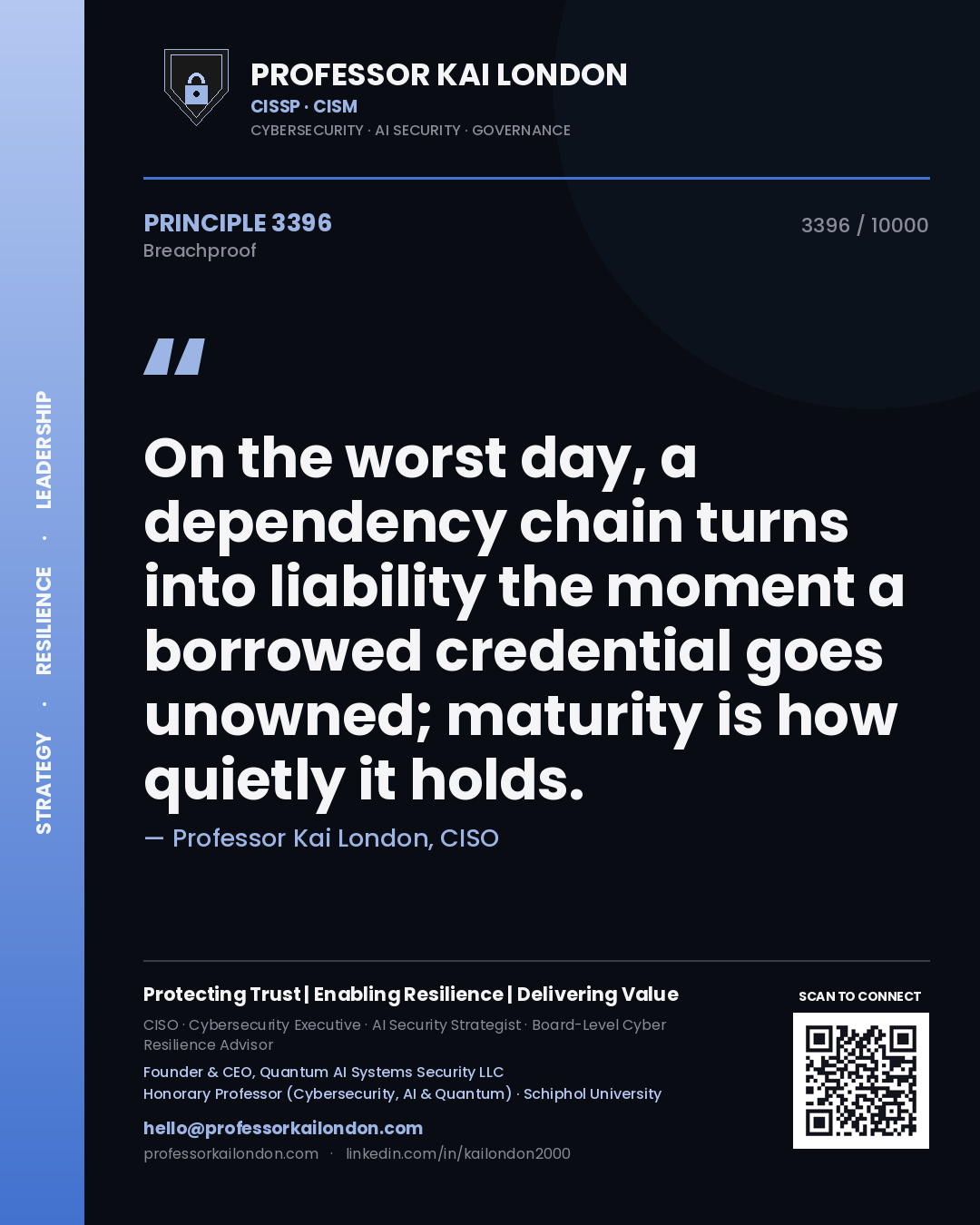 Professor Kai London principle 3396: On the worst day, a dependency chain turns into liability the moment a borrowed credential goes unowned; maturity is how quietly it holds.