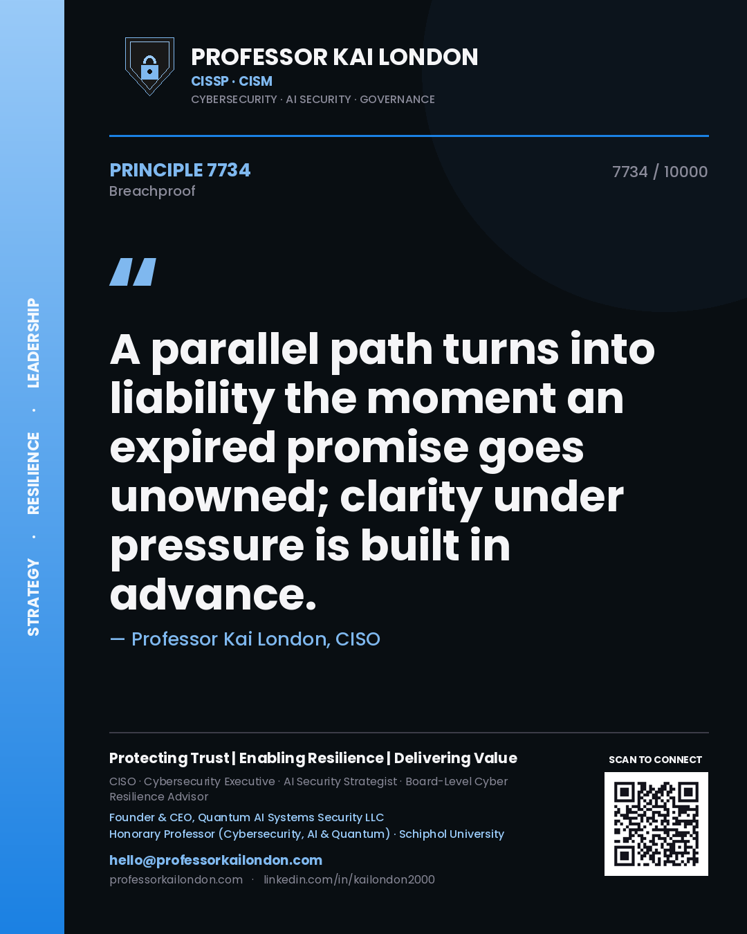 Professor Kai London principle 7734: A parallel path turns into liability the moment an expired promise goes unowned; clarity under pressure is built in advance.