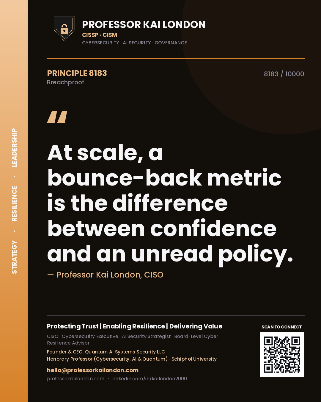 Professor Kai London principle 8183: At scale, a bounce-back metric is the difference between confidence and an unread policy.