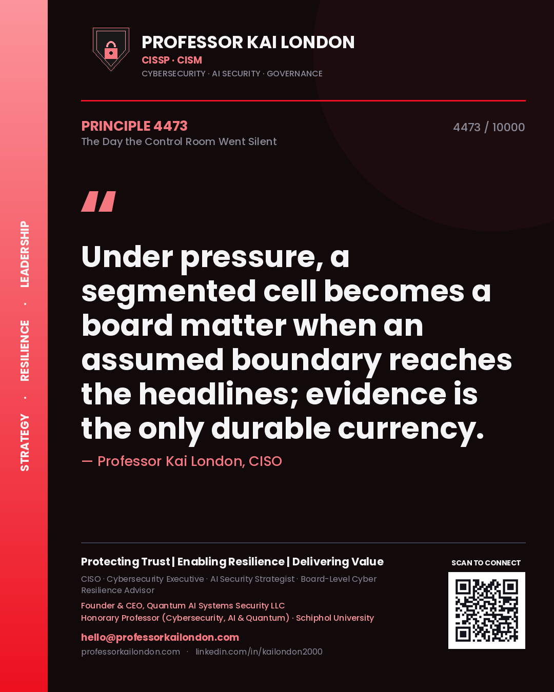 Professor Kai London principle 4473: Under pressure, a segmented cell becomes a board matter when an assumed boundary reaches the headlines; evidence is the only durable currency.