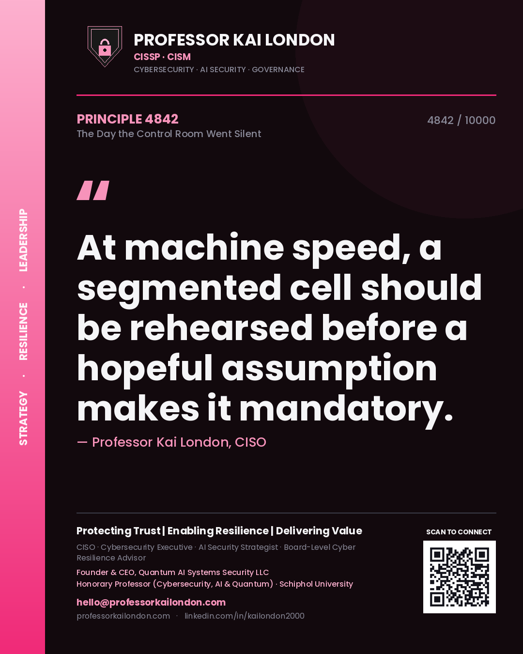 Professor Kai London principle 4842: At machine speed, a segmented cell should be rehearsed before a hopeful assumption makes it mandatory.