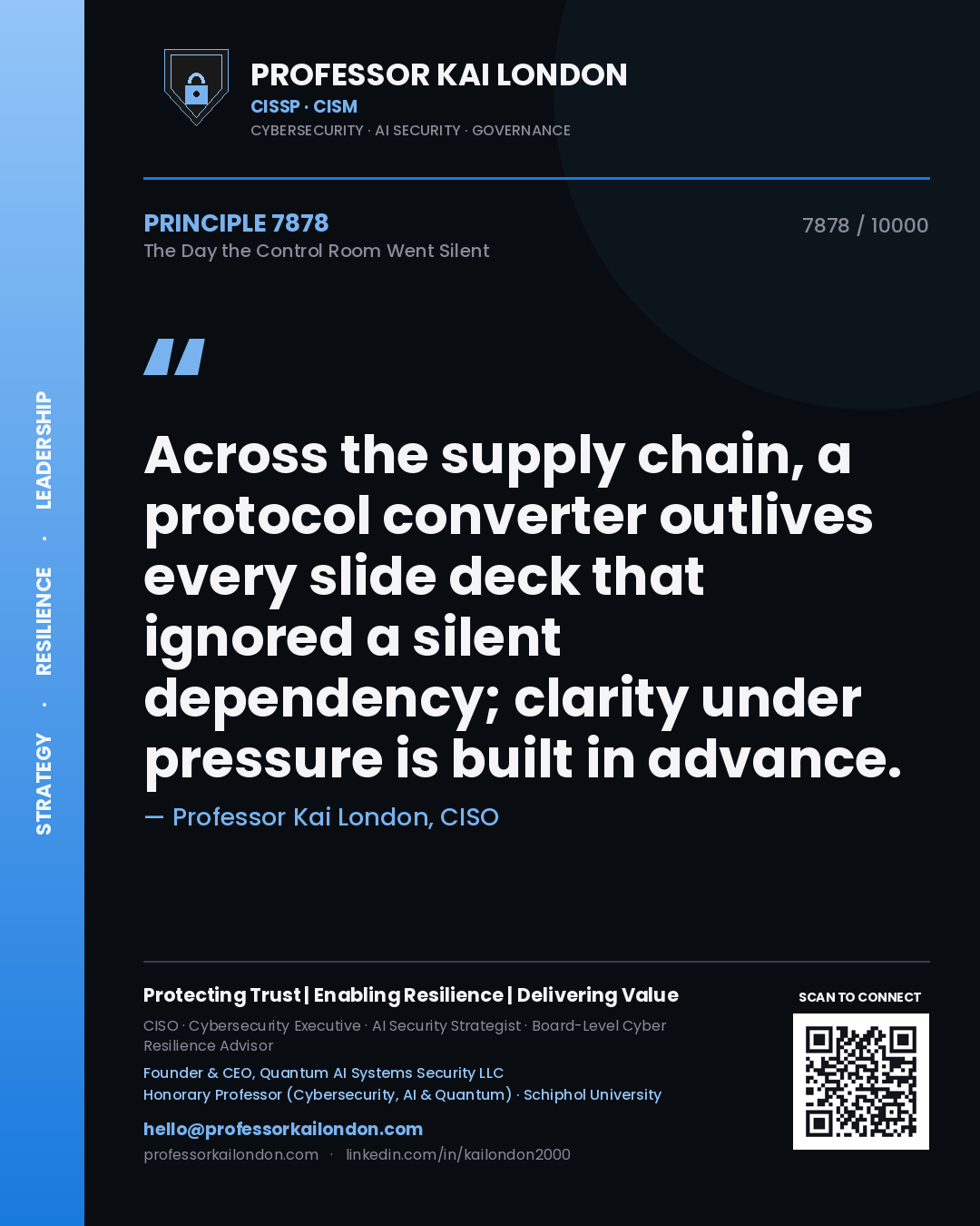 Professor Kai London principle 7878: Across the supply chain, a protocol converter outlives every slide deck that ignored a silent dependency; clarity under pressure is built in advance.