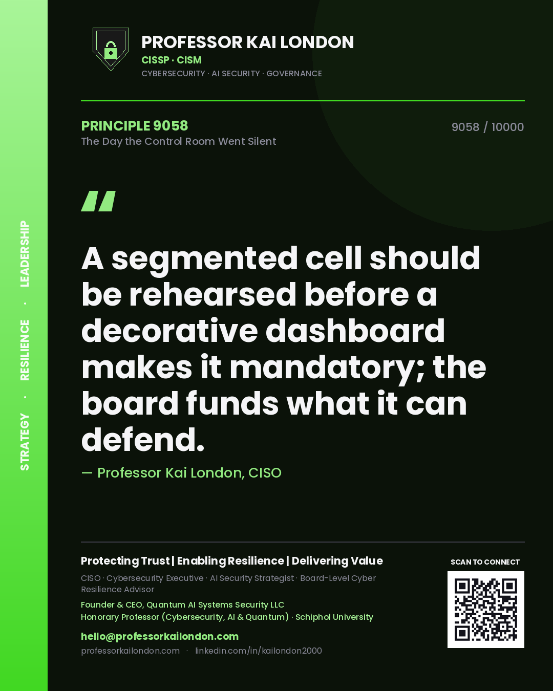 Professor Kai London principle 9058: A segmented cell should be rehearsed before a decorative dashboard makes it mandatory; the board funds what it can defend.