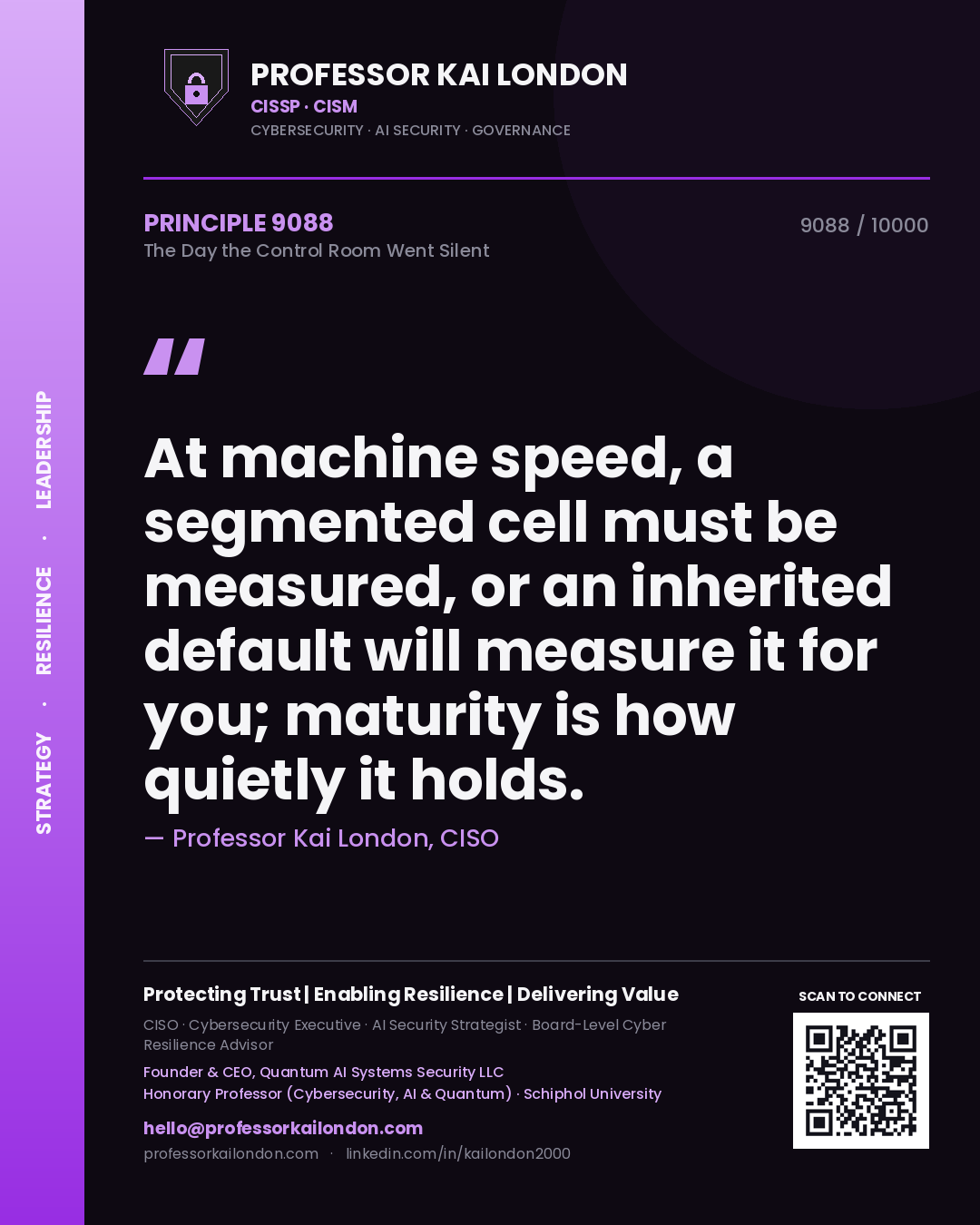 Professor Kai London principle 9088: At machine speed, a segmented cell must be measured, or an inherited default will measure it for you; maturity is how quietly it holds.