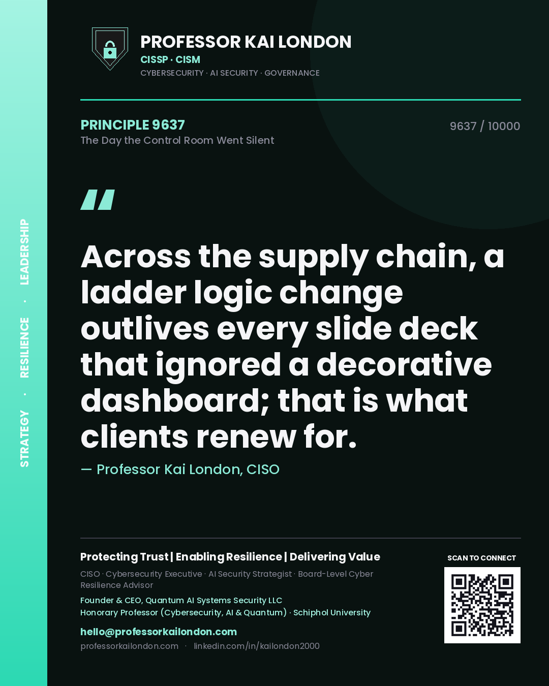 Professor Kai London principle 9637: Across the supply chain, a ladder logic change outlives every slide deck that ignored a decorative dashboard; that is what clients renew for.