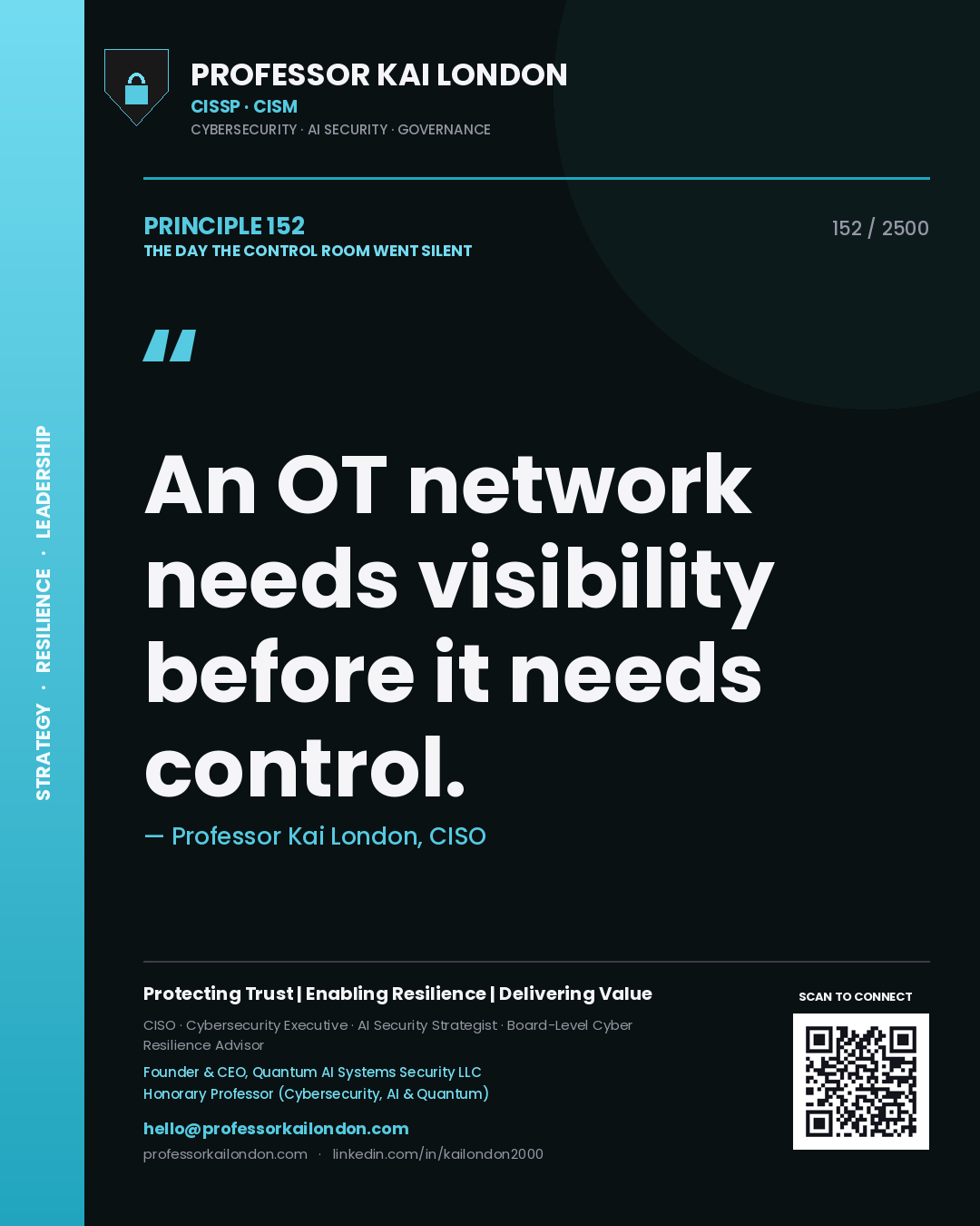 Professor Kai London principle 152: An OT network needs visibility before it needs control.