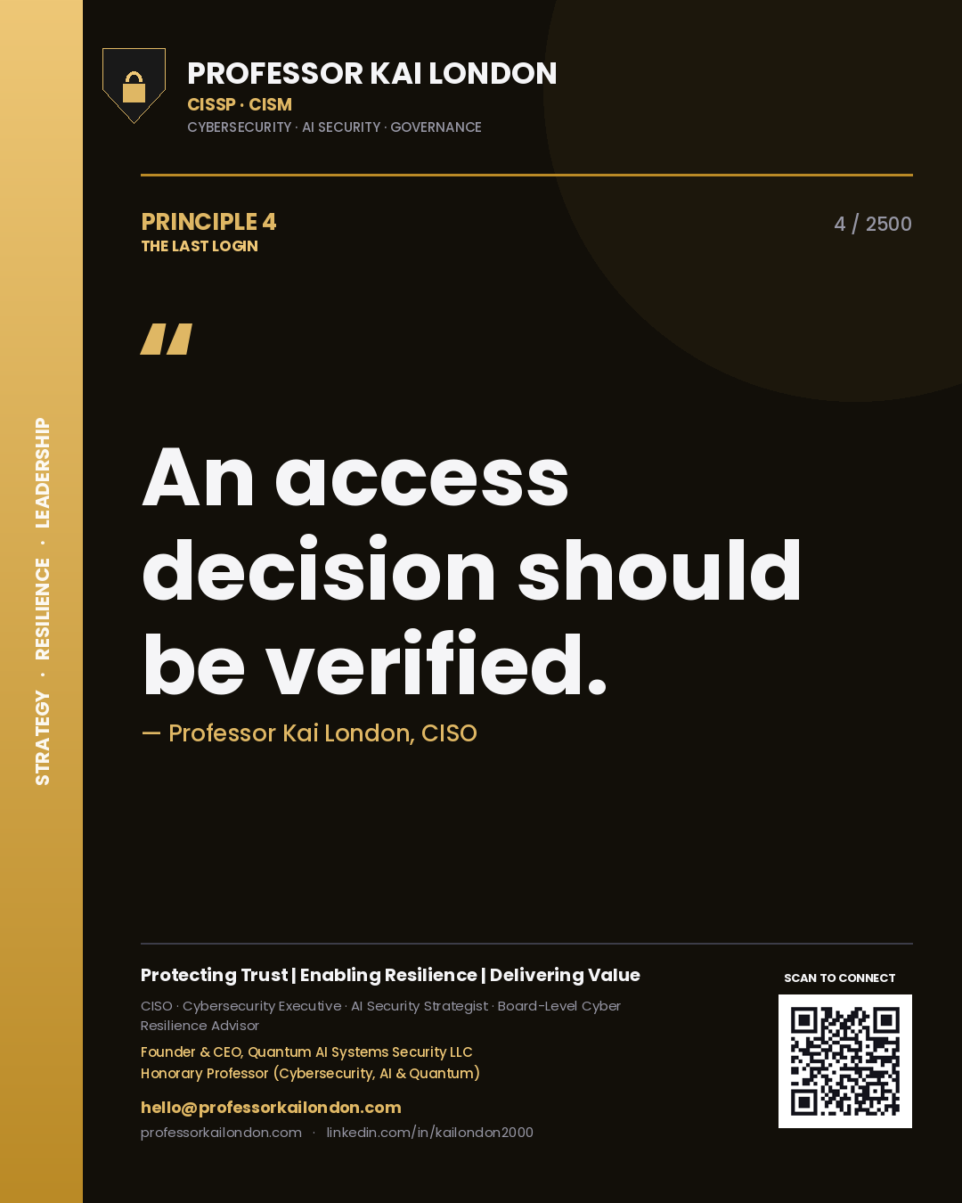 Professor Kai London principle 4: An access decision should be verified.
