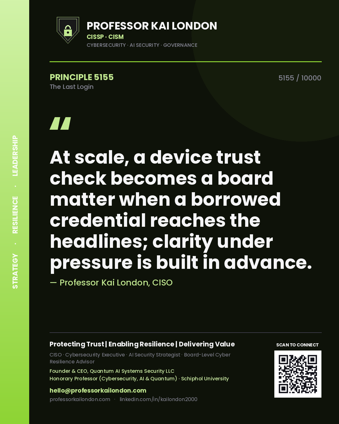 Professor Kai London principle 5155: At scale, a device trust check becomes a board matter when a borrowed credential reaches the headlines; clarity under pressure is built in advance.