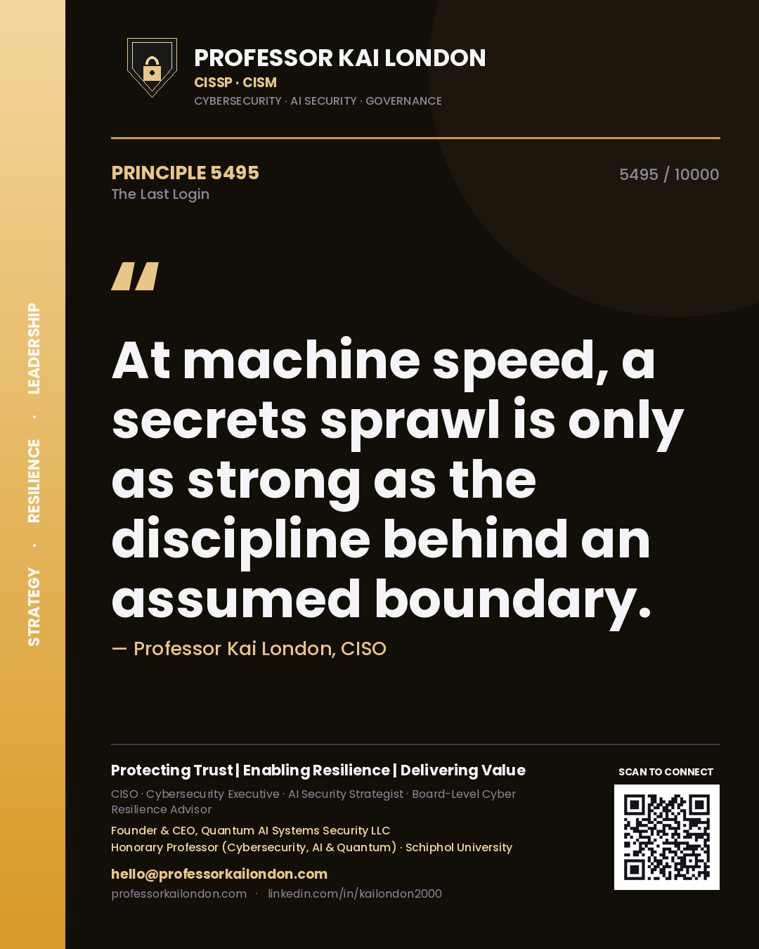 Professor Kai London principle 5495: At machine speed, a secrets sprawl is only as strong as the discipline behind an assumed boundary.