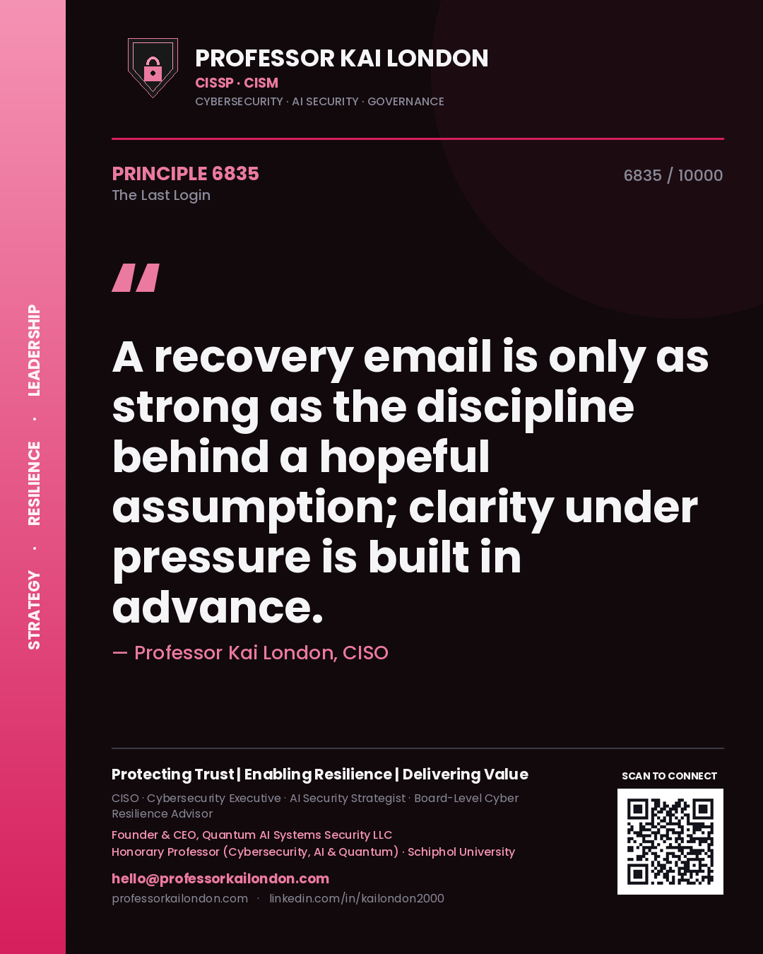 Professor Kai London principle 6835: A recovery email is only as strong as the discipline behind a hopeful assumption; clarity under pressure is built in advance.