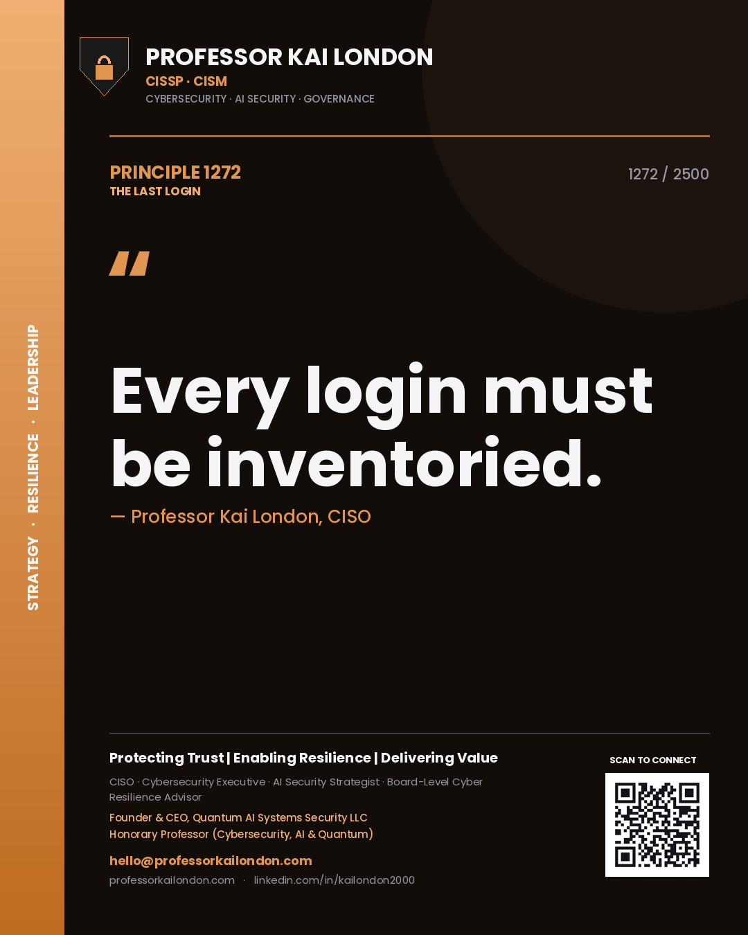 Professor Kai London principle 1272: Every login must be inventoried.