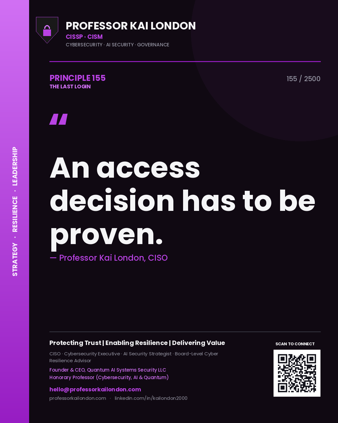 Professor Kai London principle 155: An access decision has to be proven.