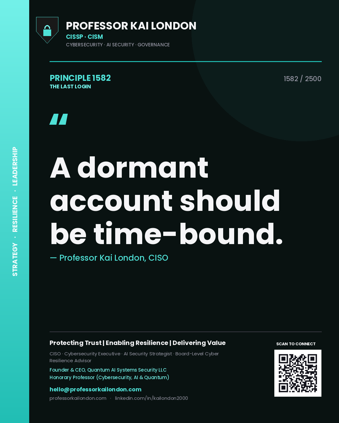 Professor Kai London principle 1582: A dormant account should be time-bound.